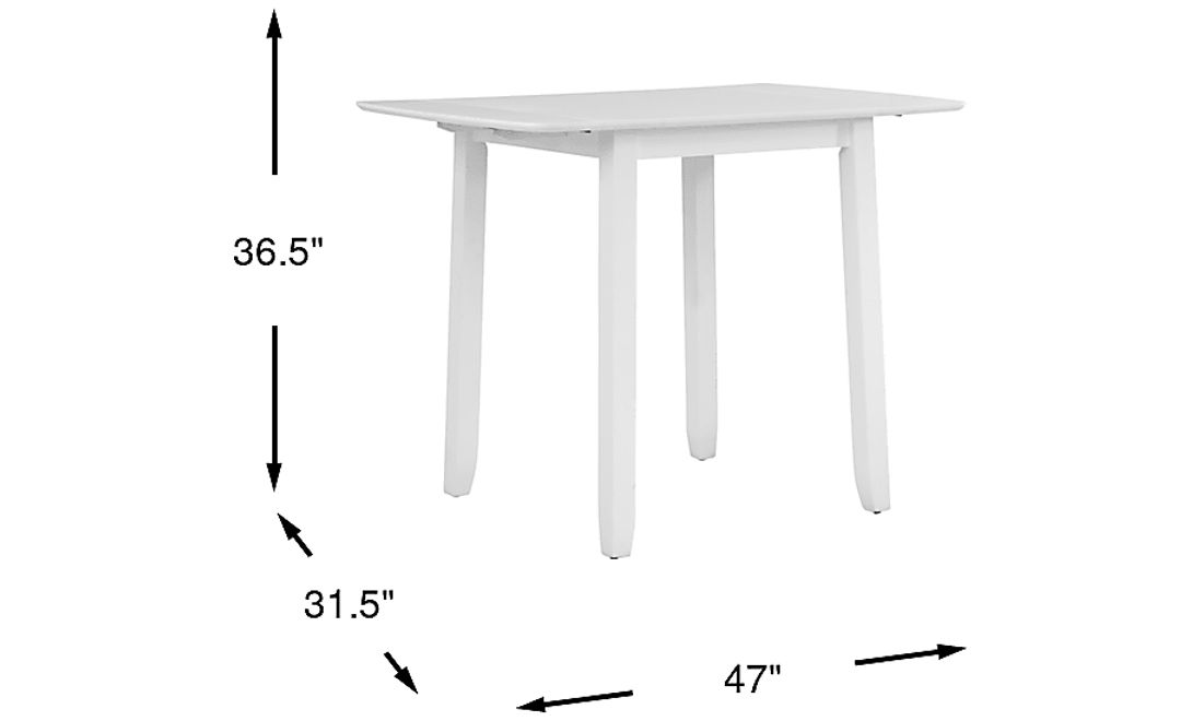 Concord White Counter Height Drop Leaf Dining Table