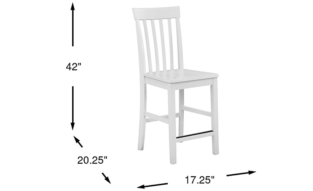 Concord White Counter Height Slat Back Stool