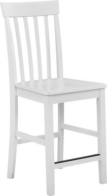 Concord White Counter Height Slat Back Stool