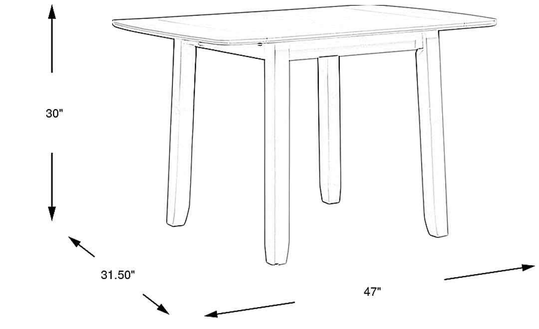 Concord White Drop Leaf Dining Table