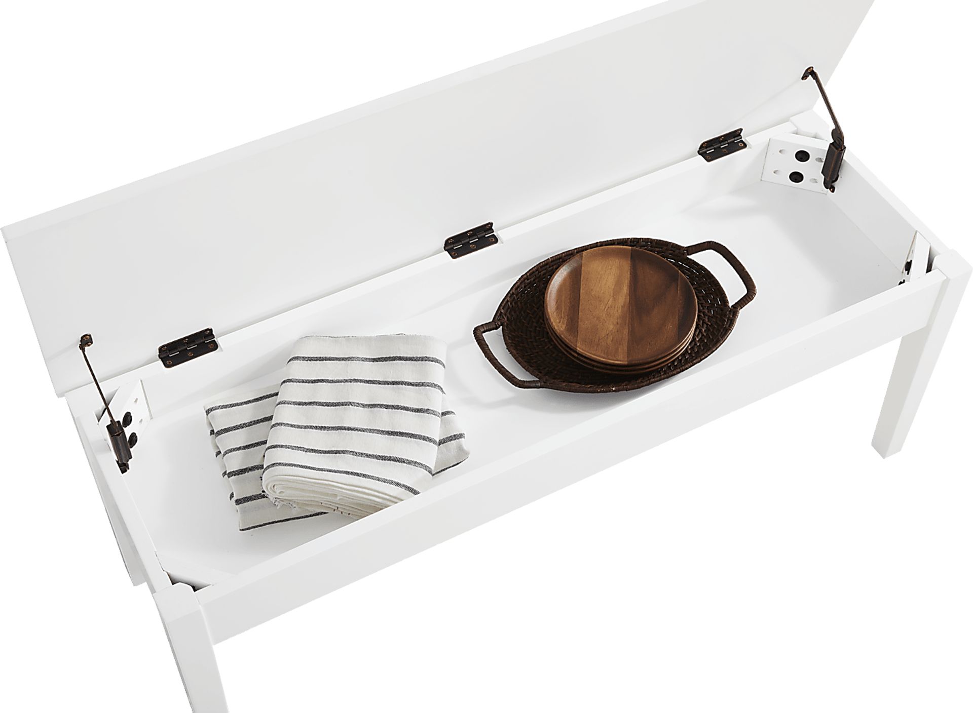Concord White Storage Bench - Image 3