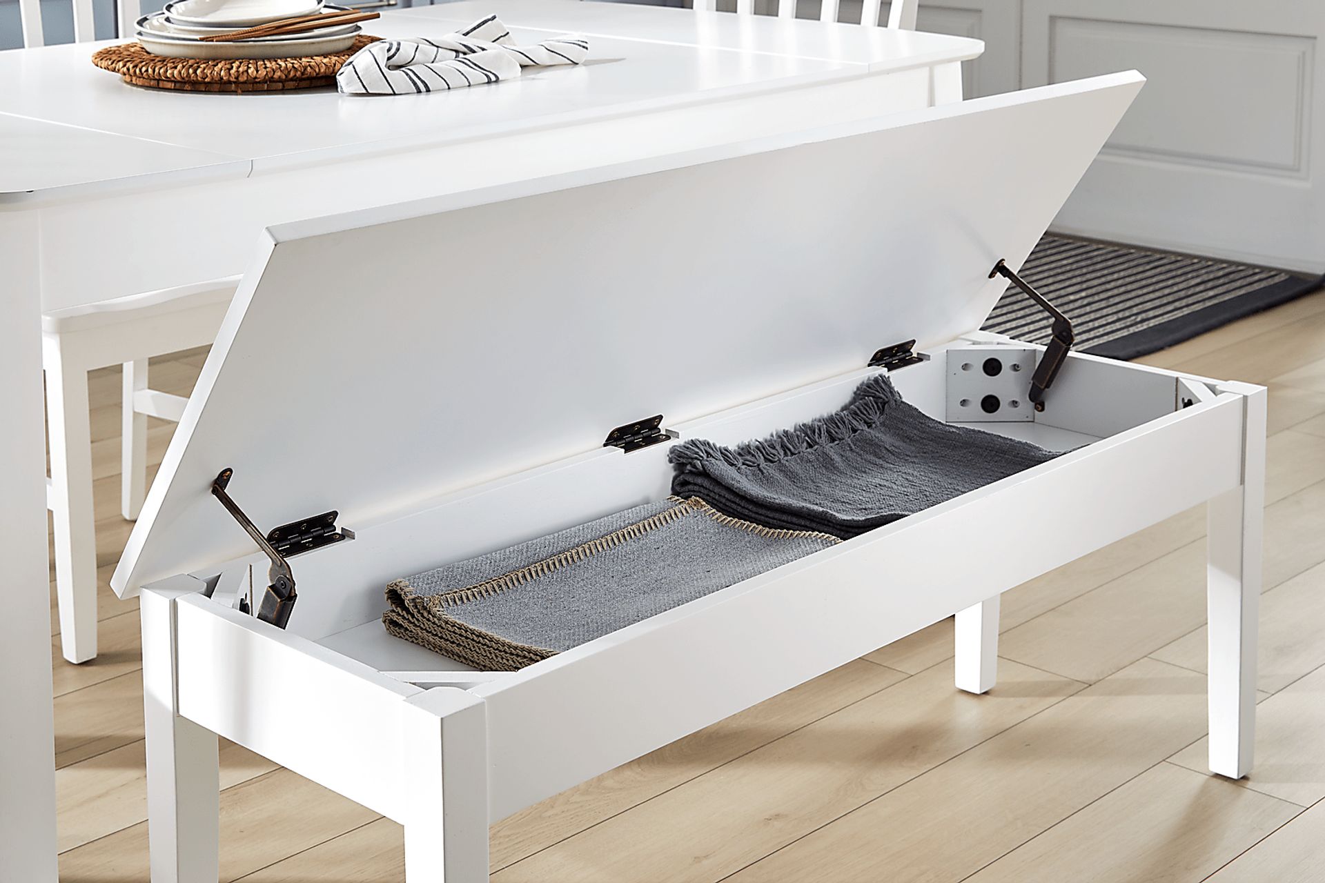 Concord White Storage Bench - Image 5