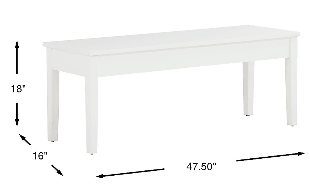 Concord White Storage Bench