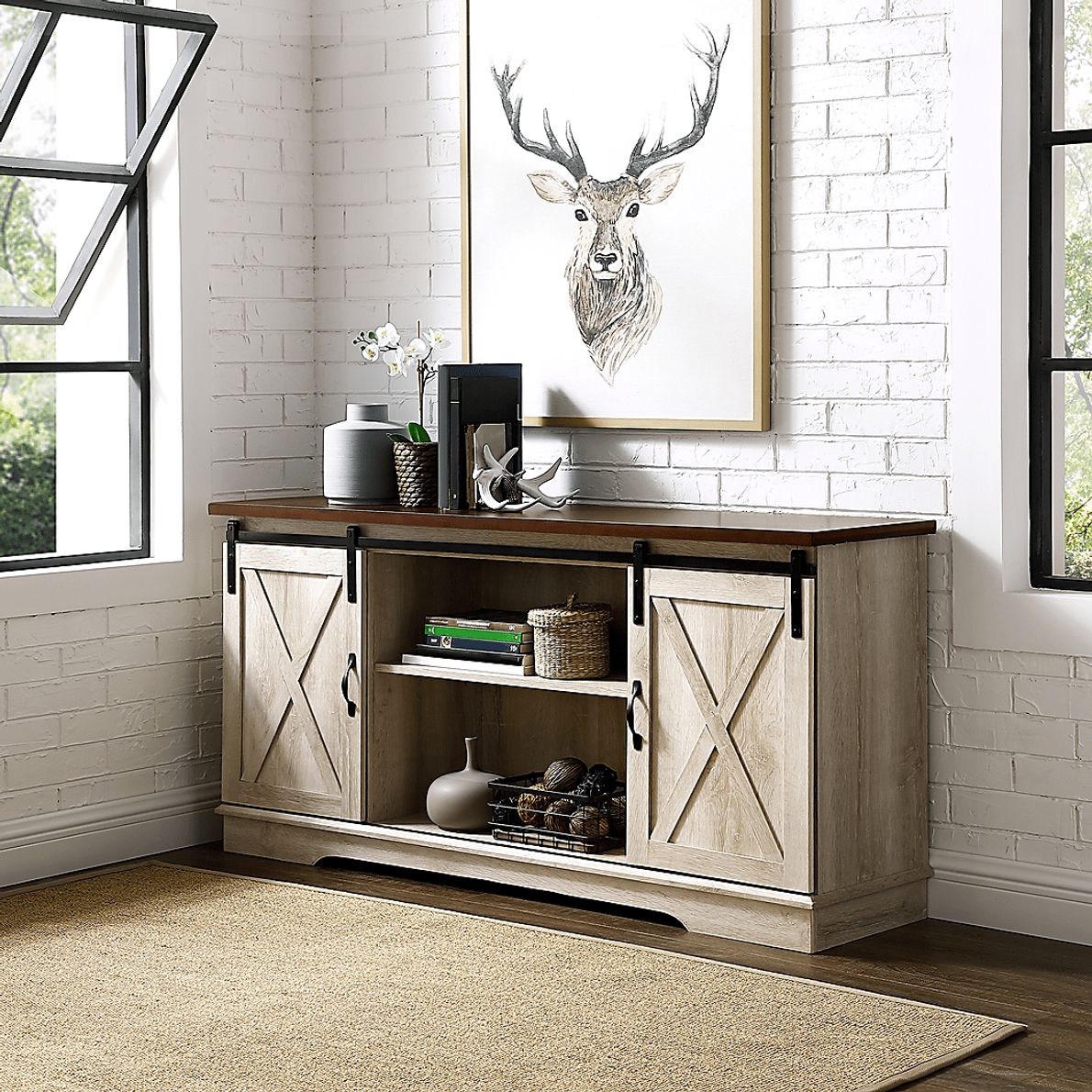 Coneflower Oak 58 in. Console - Rooms To Go