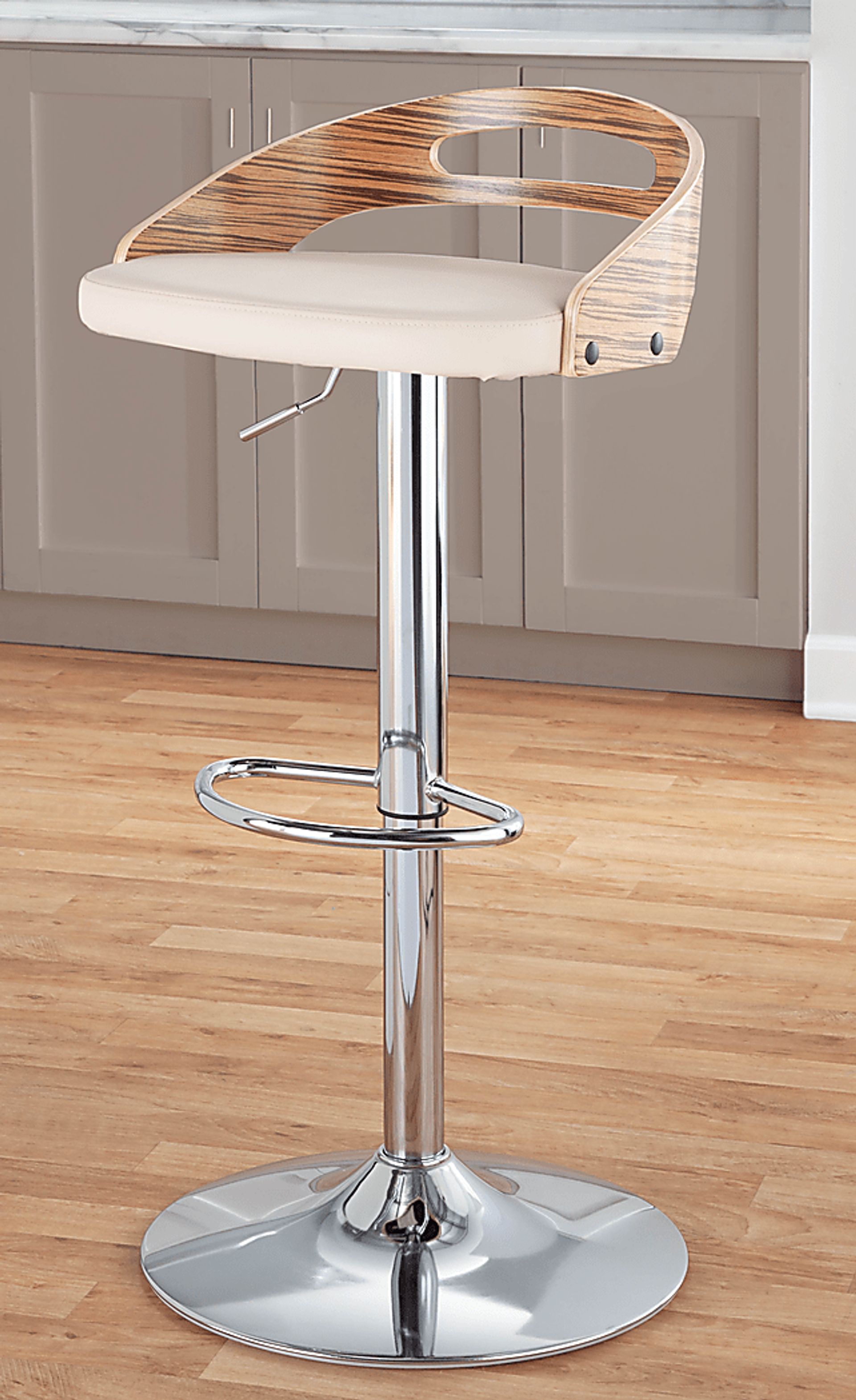 Congreve Cream Adjustable Swivel Barstool - Image 11