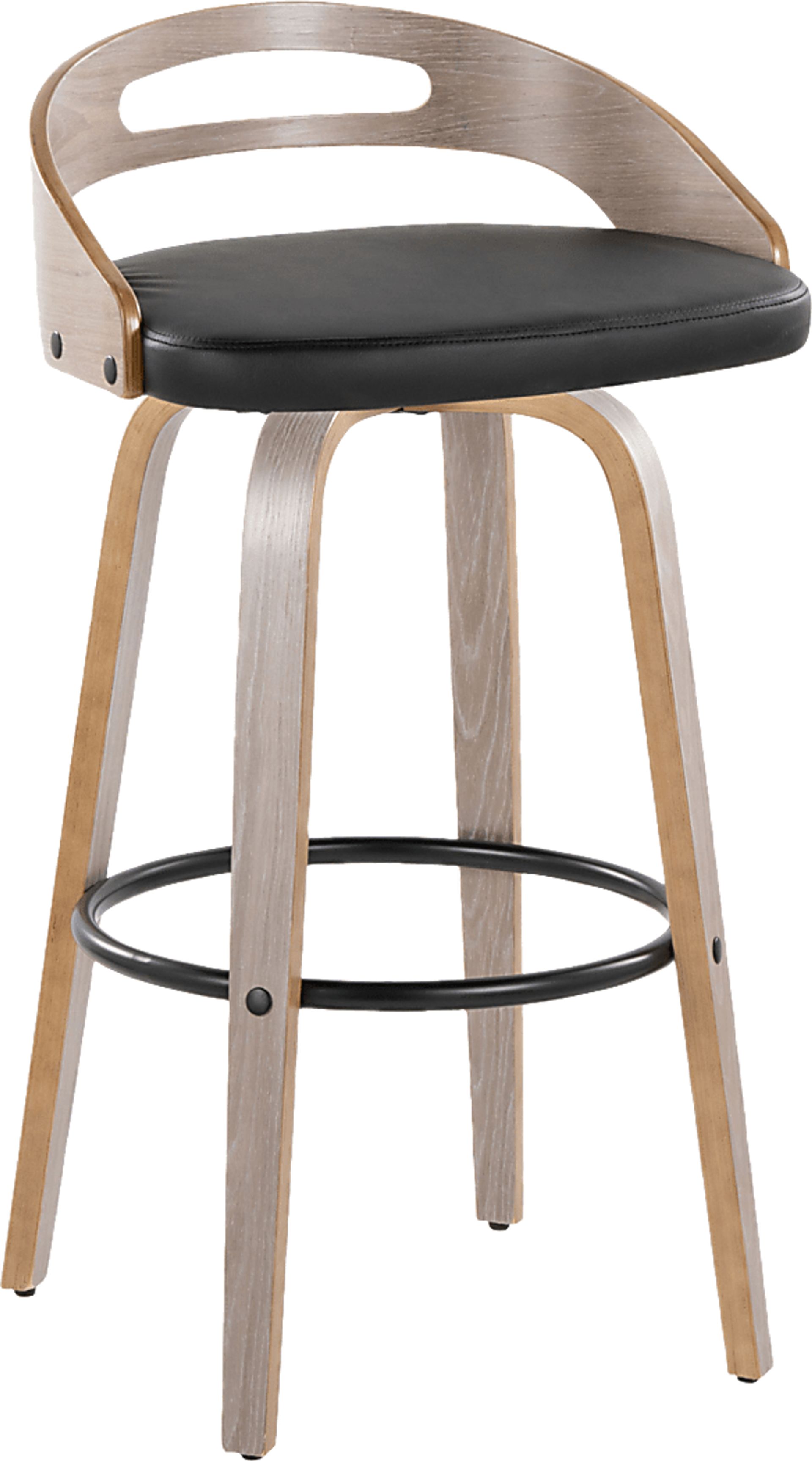 Congreve II Black Swivel Barstool, Set of 2 - Image 6