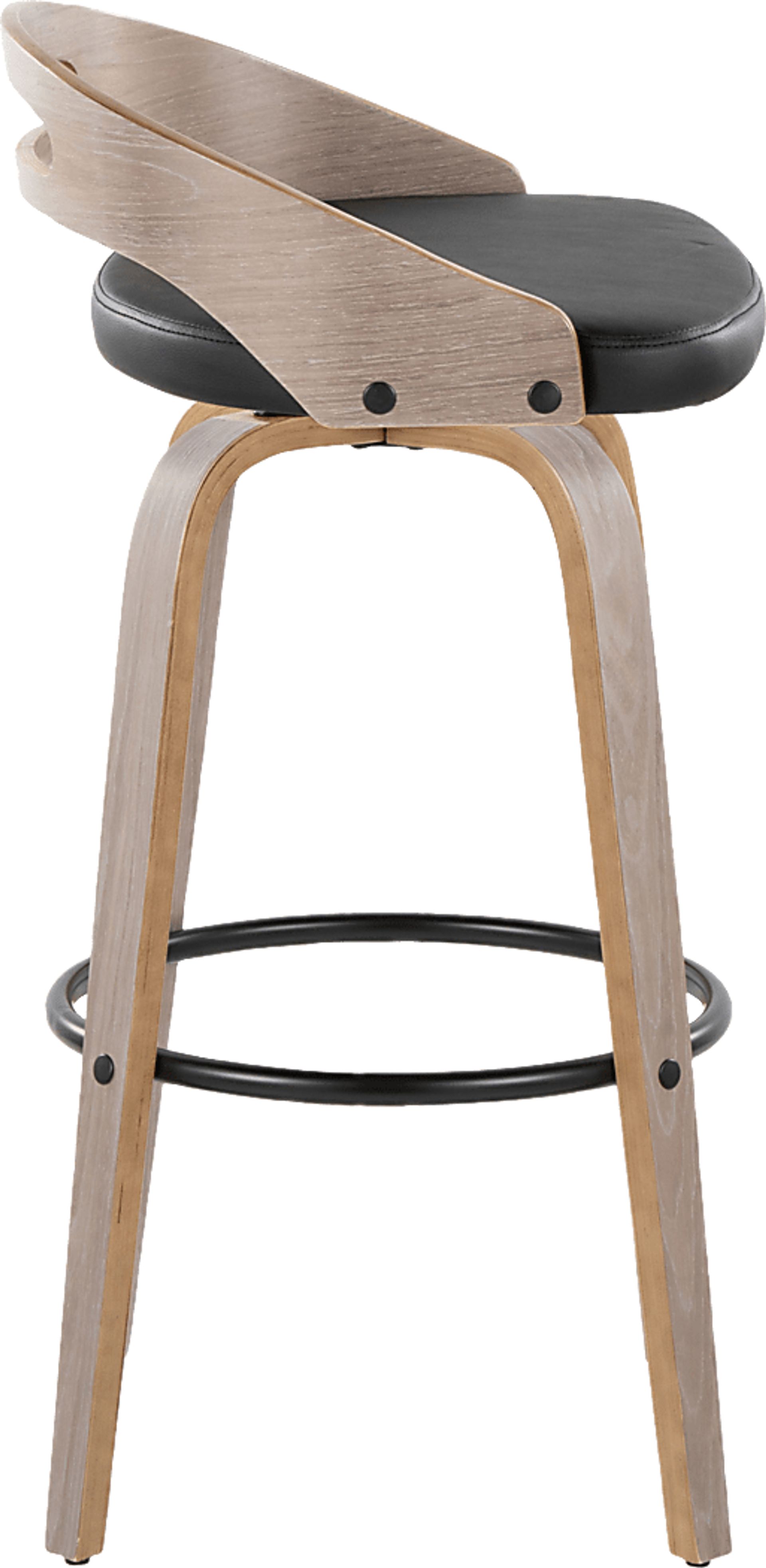 Congreve II Black Swivel Barstool, Set of 2 - Image 7
