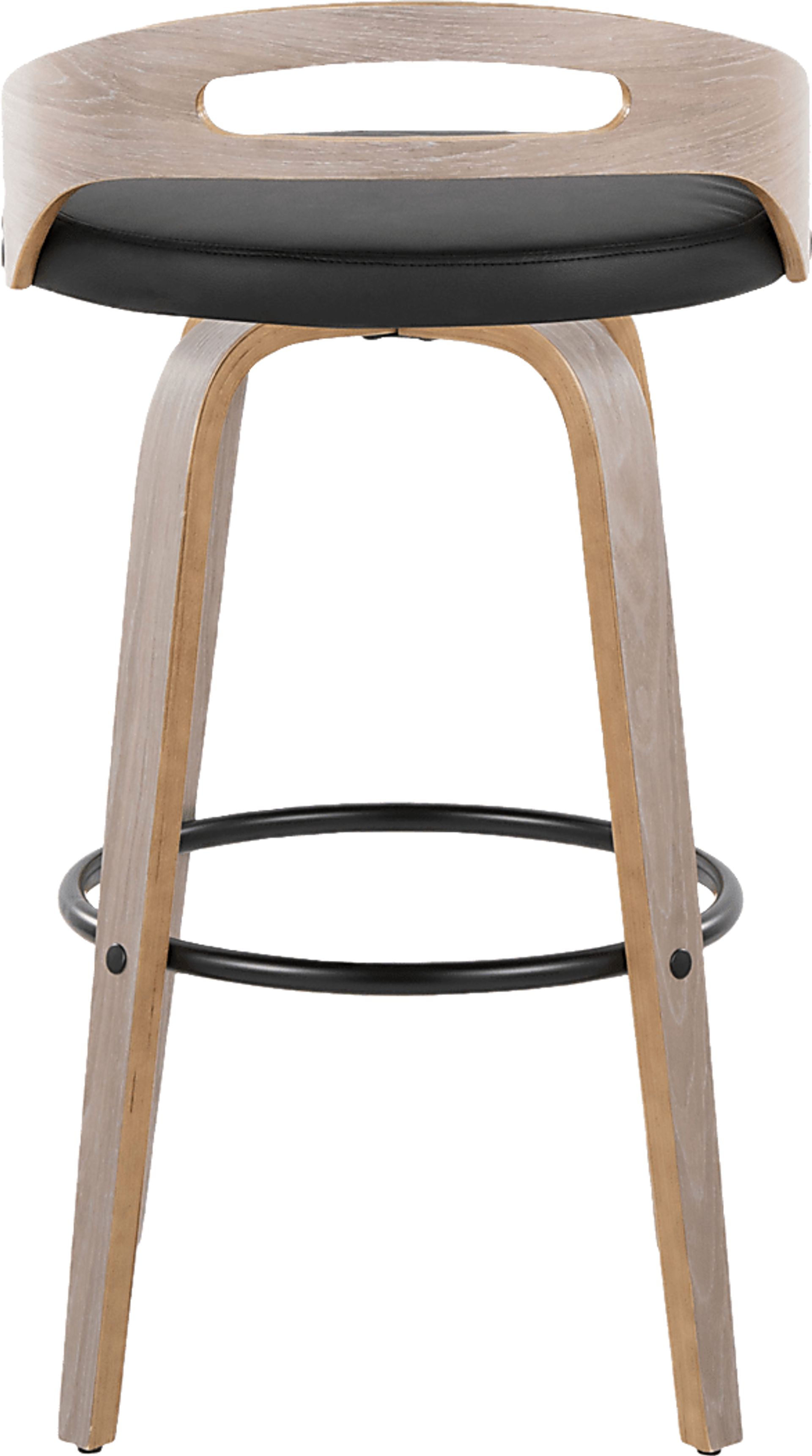 Congreve II Black Swivel Barstool, Set of 2 - Image 9