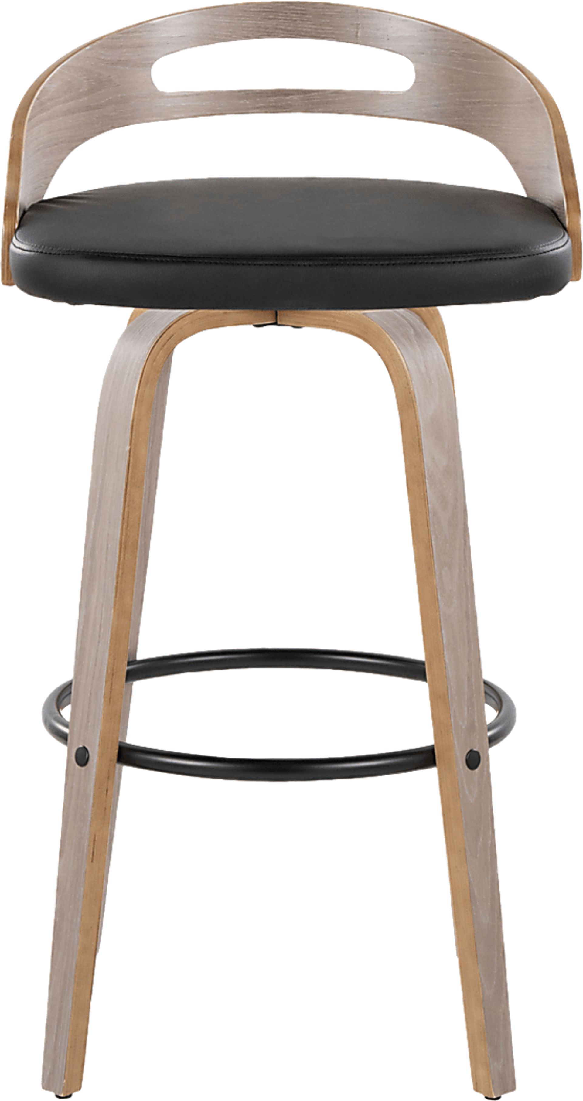 Congreve II Black Swivel Barstool, Set of 2 - Image 10