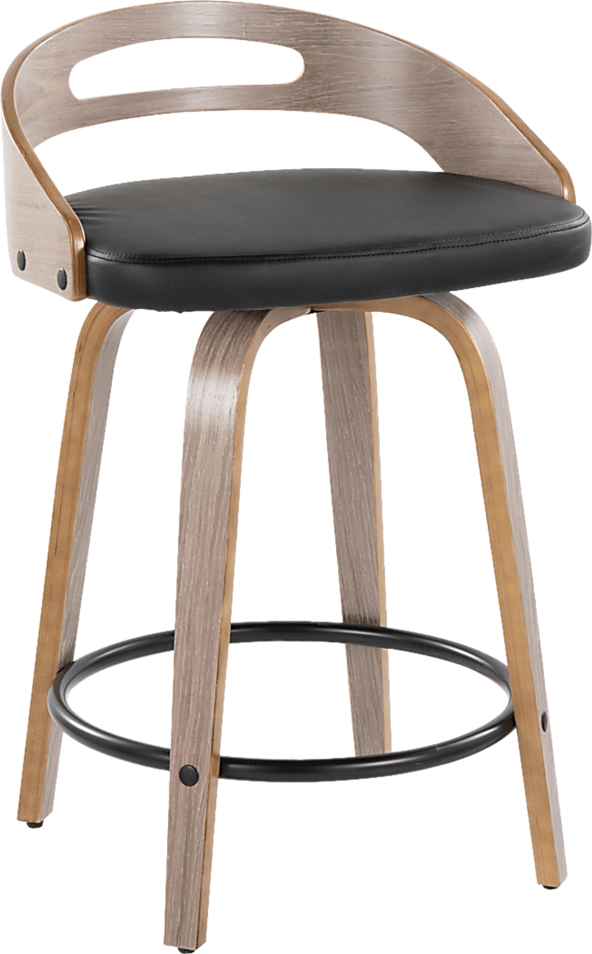 Congreve II Black Swivel Counter Height Stool, Set of 2 - Image 6