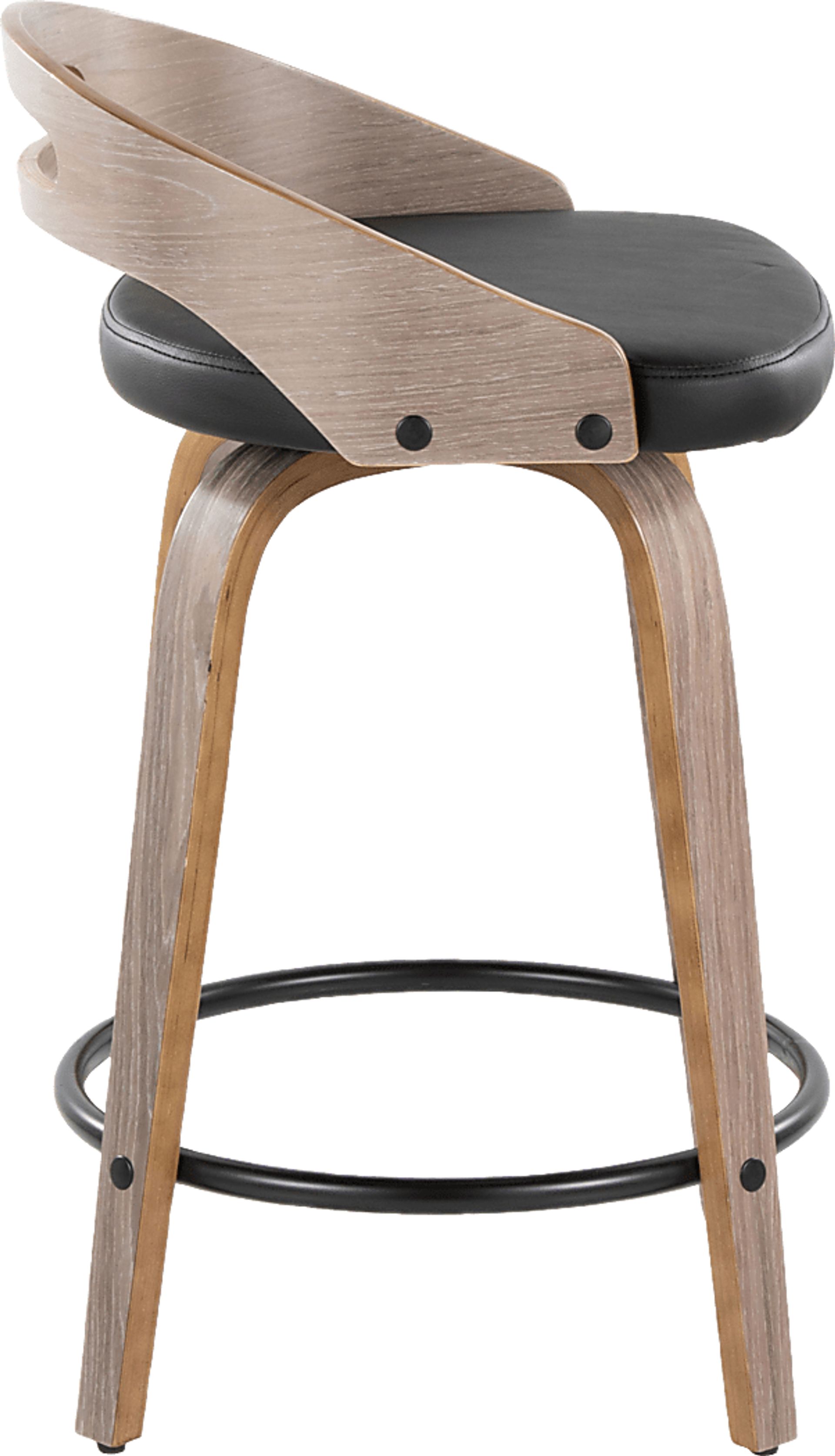 Congreve II Black Swivel Counter Height Stool, Set of 2 - Image 7