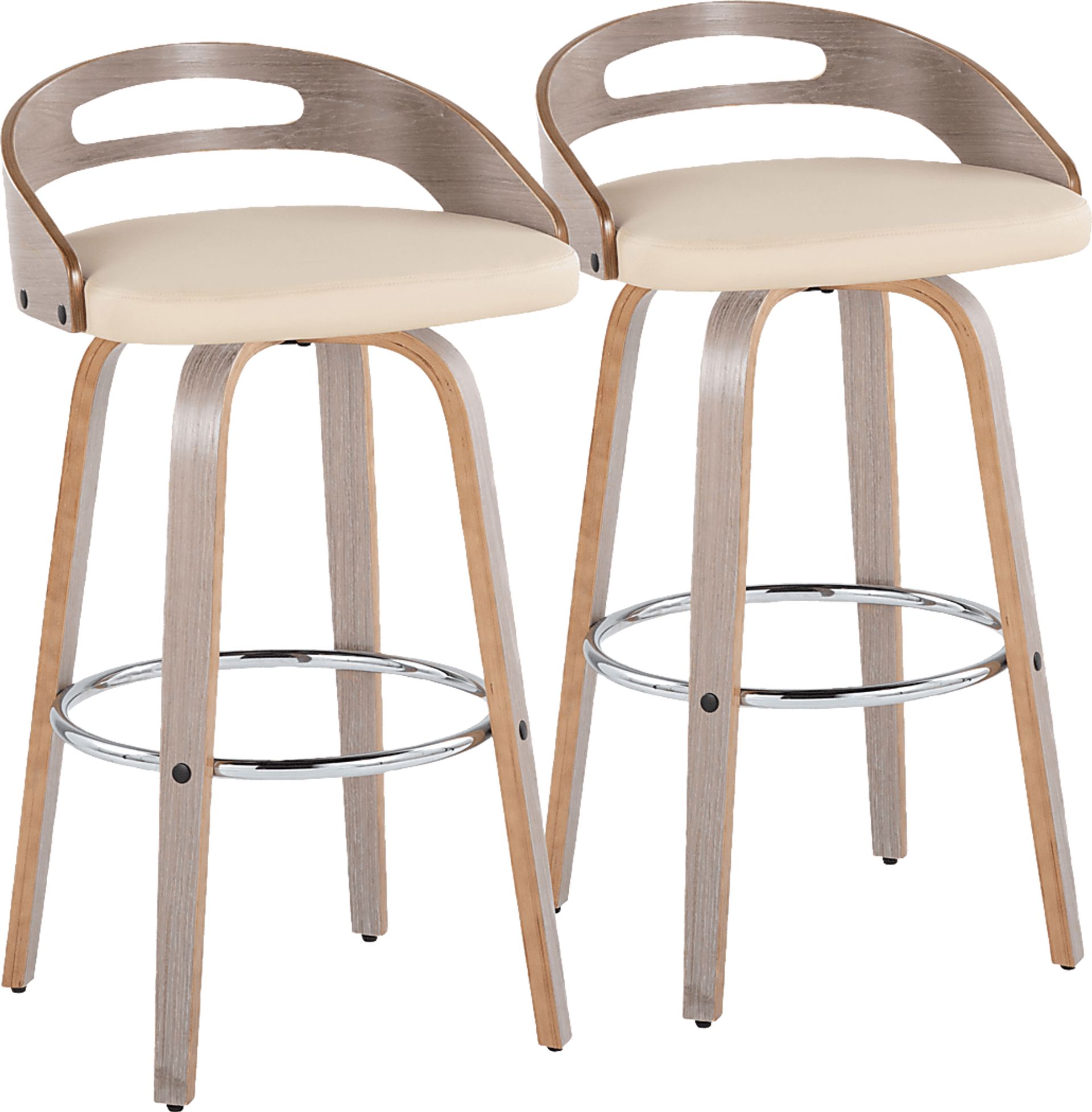 Congreve III Cream Swivel Barstool, Set of 2 - Image 1