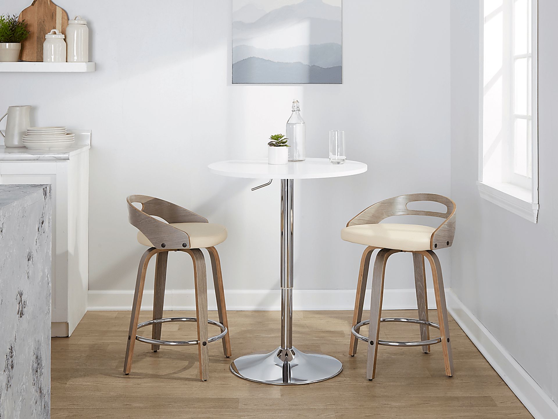 Congreve III Cream Swivel Counter Height Stool, Set of 2 - Image 2