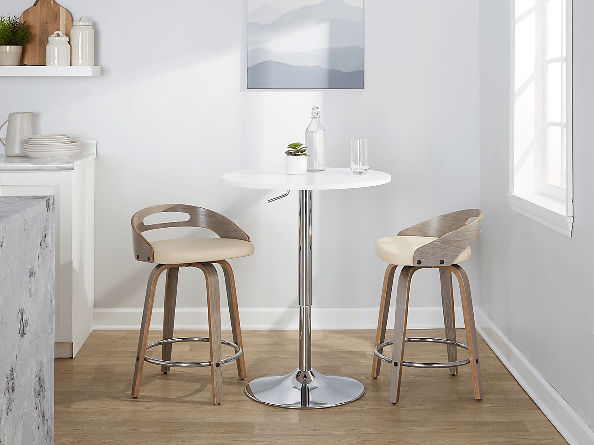 Congreve III Cream Swivel Counter Height Stool, Set of 2 - Image 3
