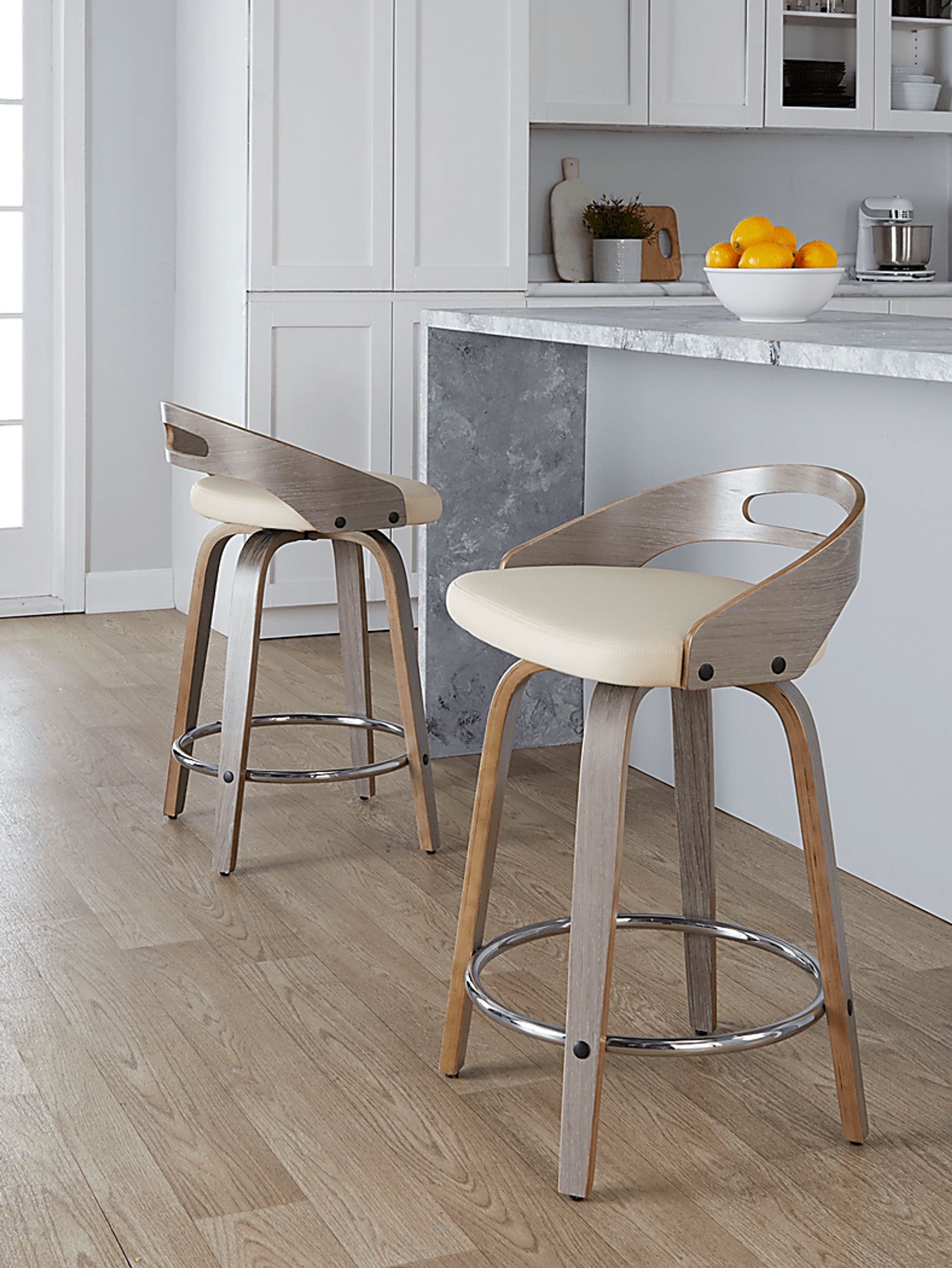 Congreve III Cream Swivel Counter Height Stool, Set of 2 - Image 5