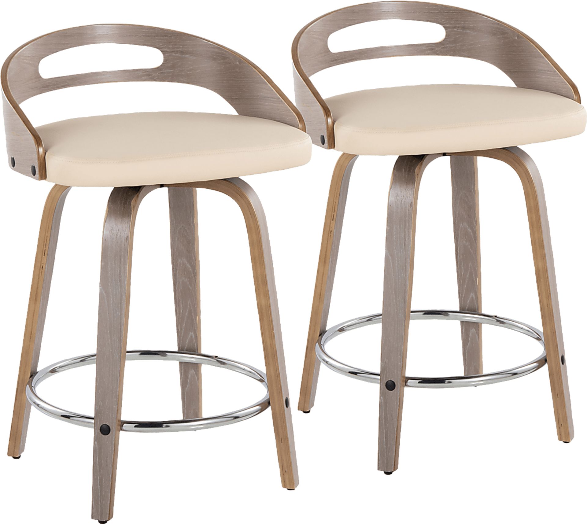 Congreve III Cream Swivel Counter Height Stool, Set of 2 - Image 1