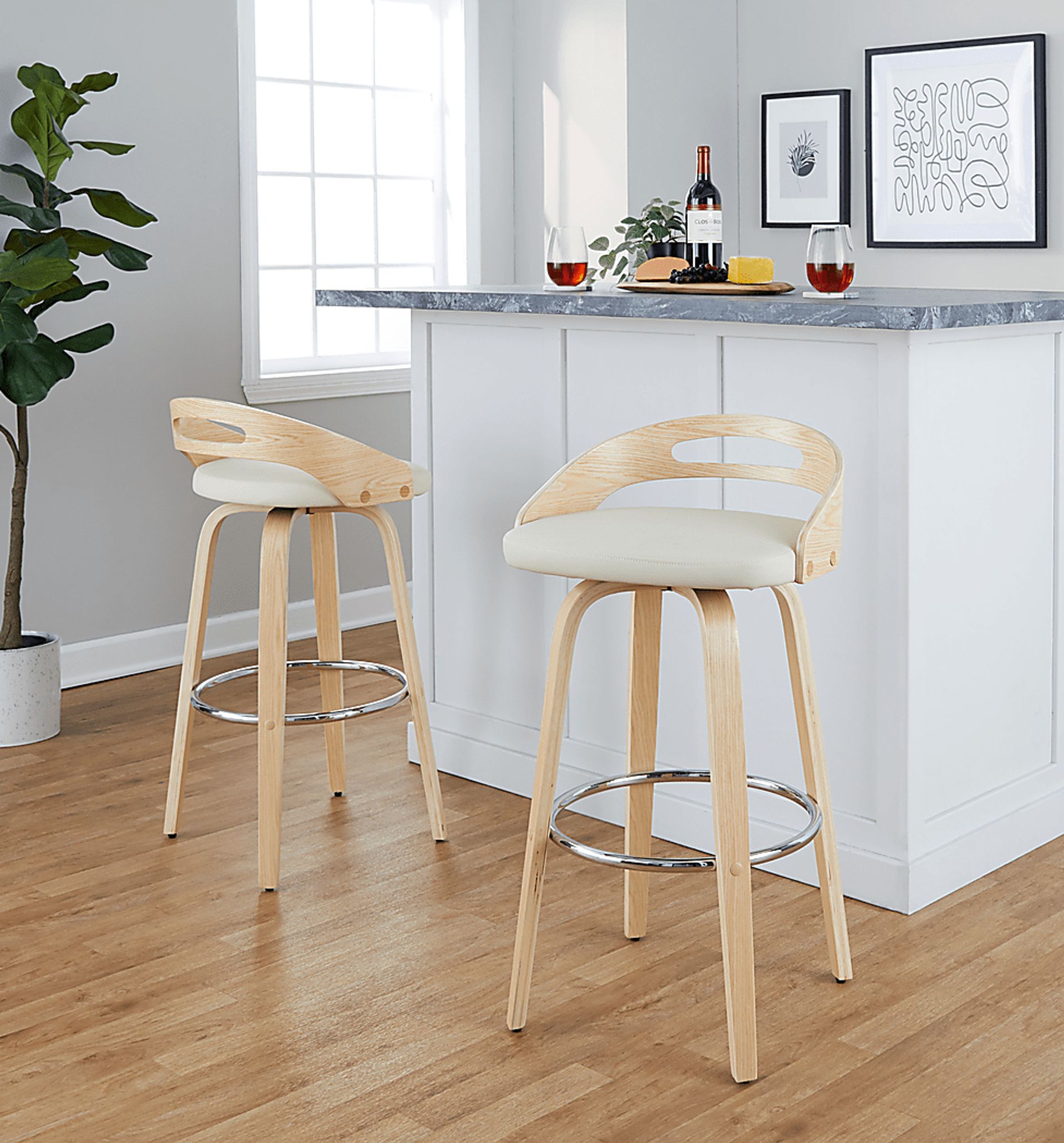 Congreve IV Cream Barstool, Set of 2 - Image 5
