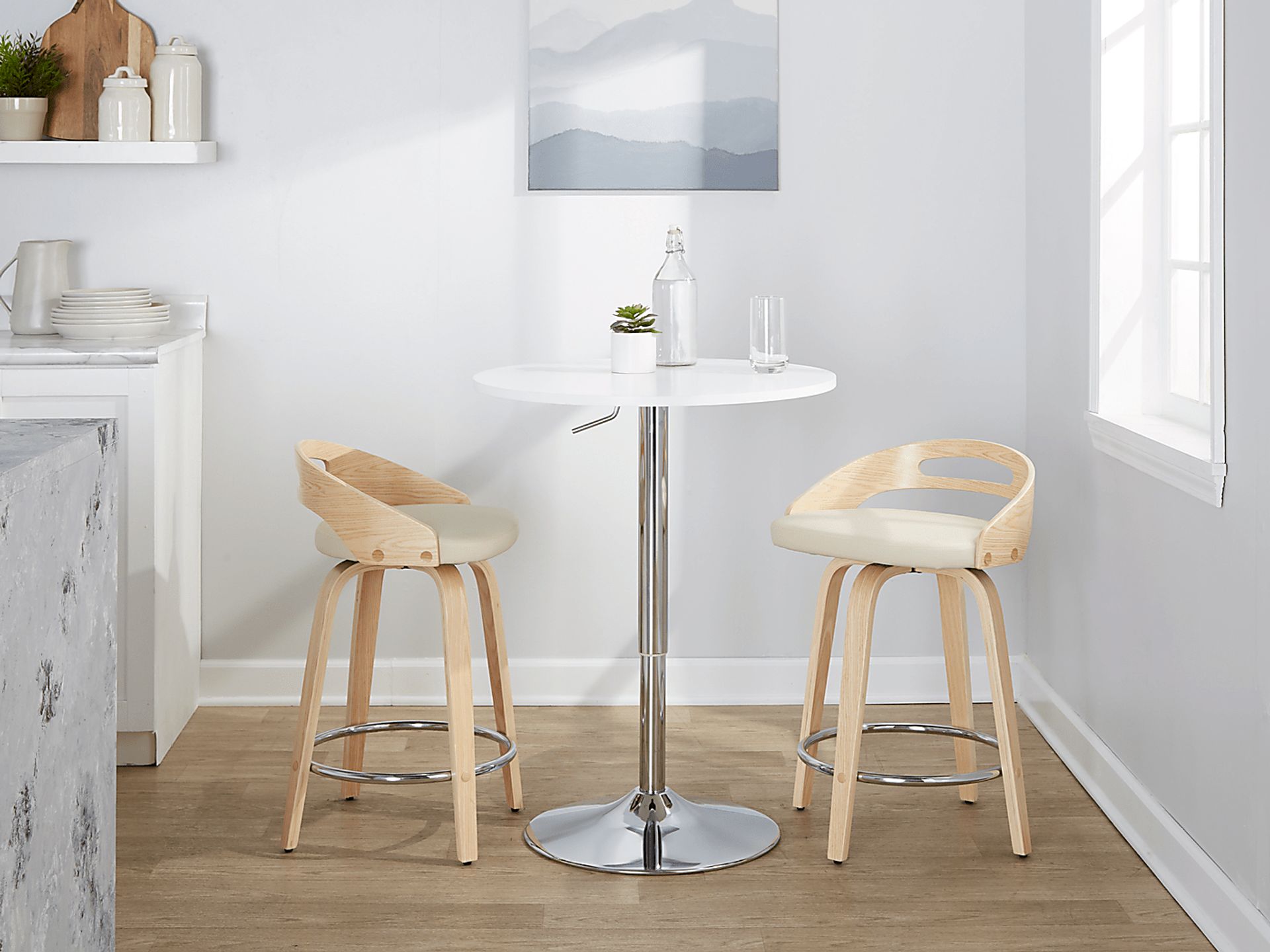Congreve IV Cream Swivel Counter Height Stool, Set of 2 - Image 2
