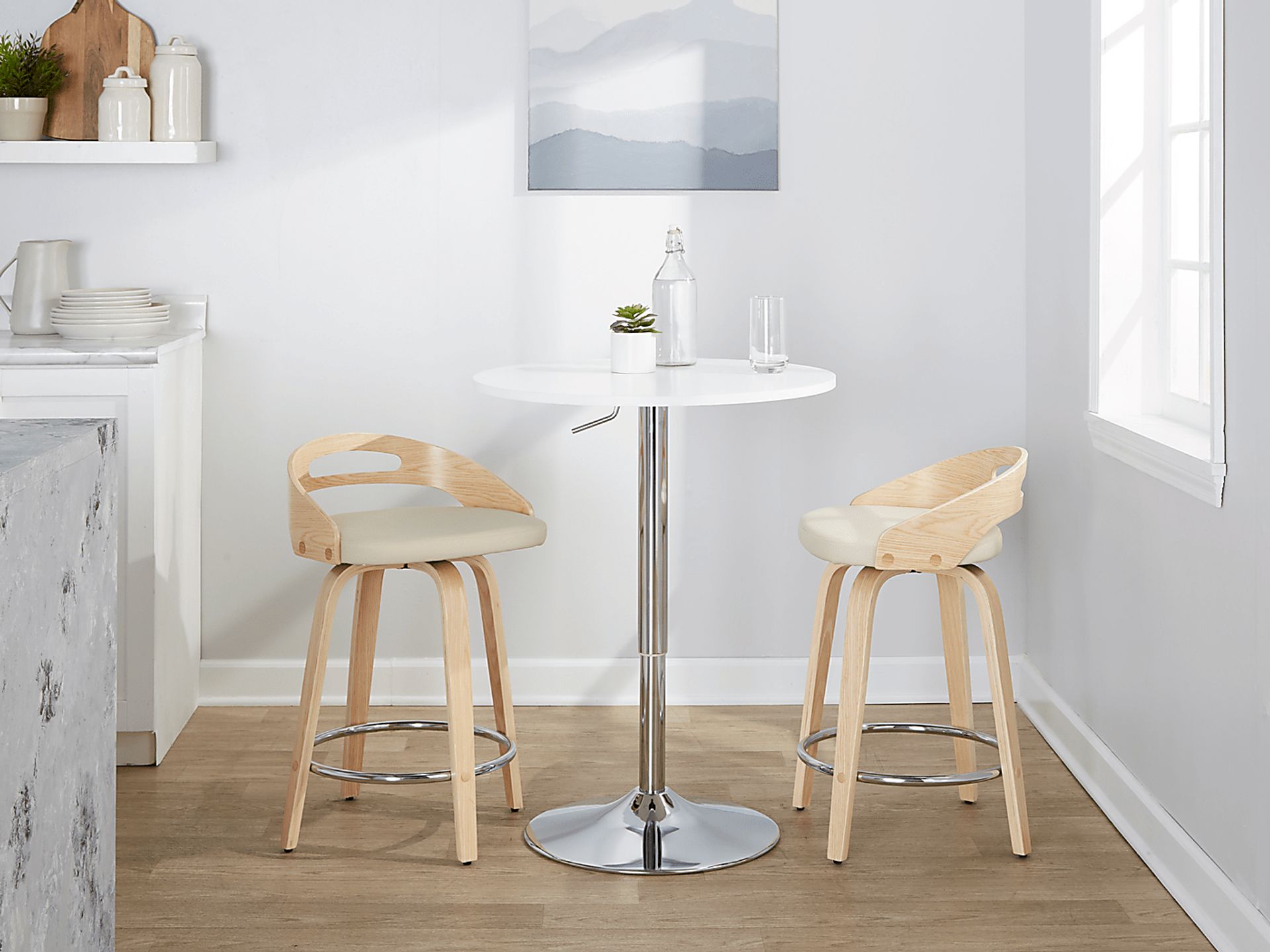 Congreve IV Cream Swivel Counter Height Stool, Set of 2 - Image 3