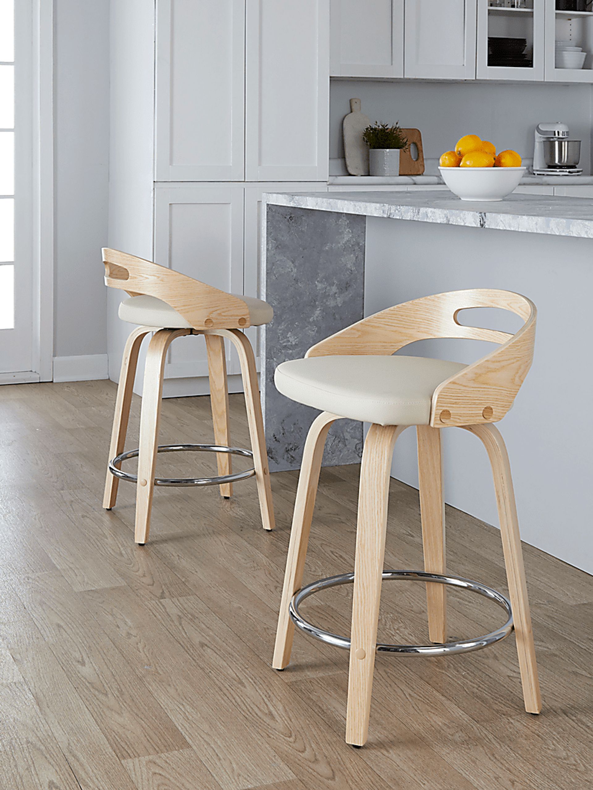 Congreve IV Cream Swivel Counter Height Stool, Set of 2 - Image 5