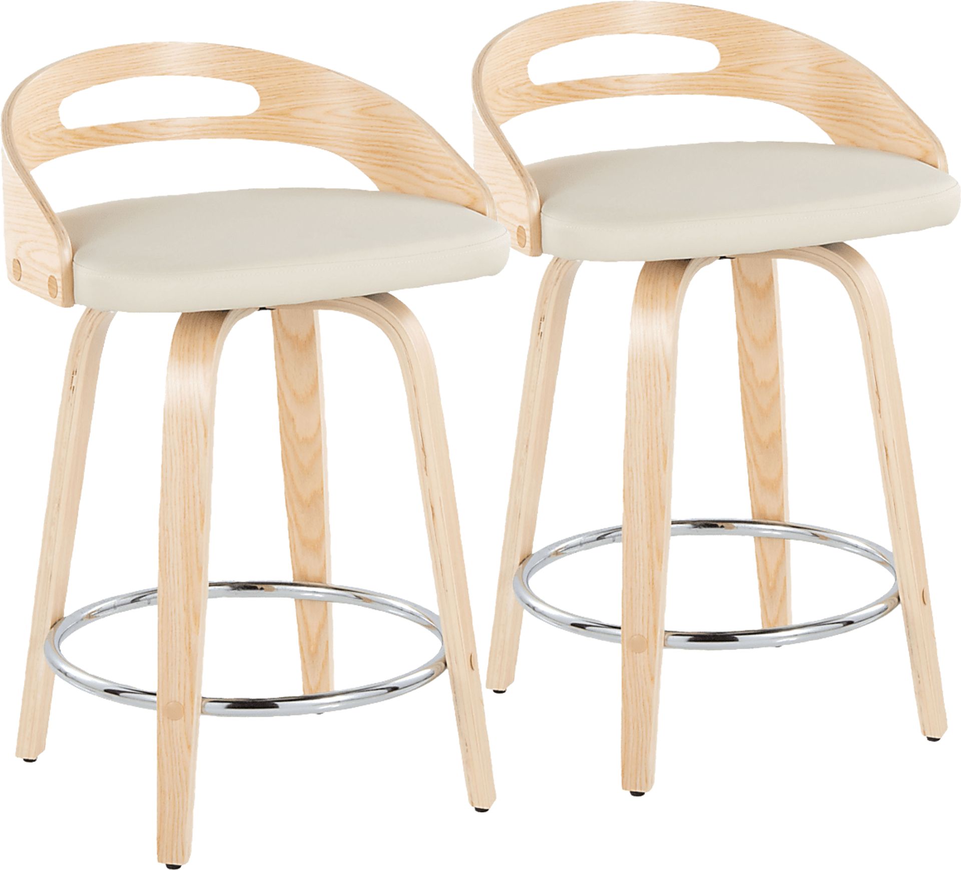 Congreve IV Cream Swivel Counter Height Stool, Set of 2 - Image 1