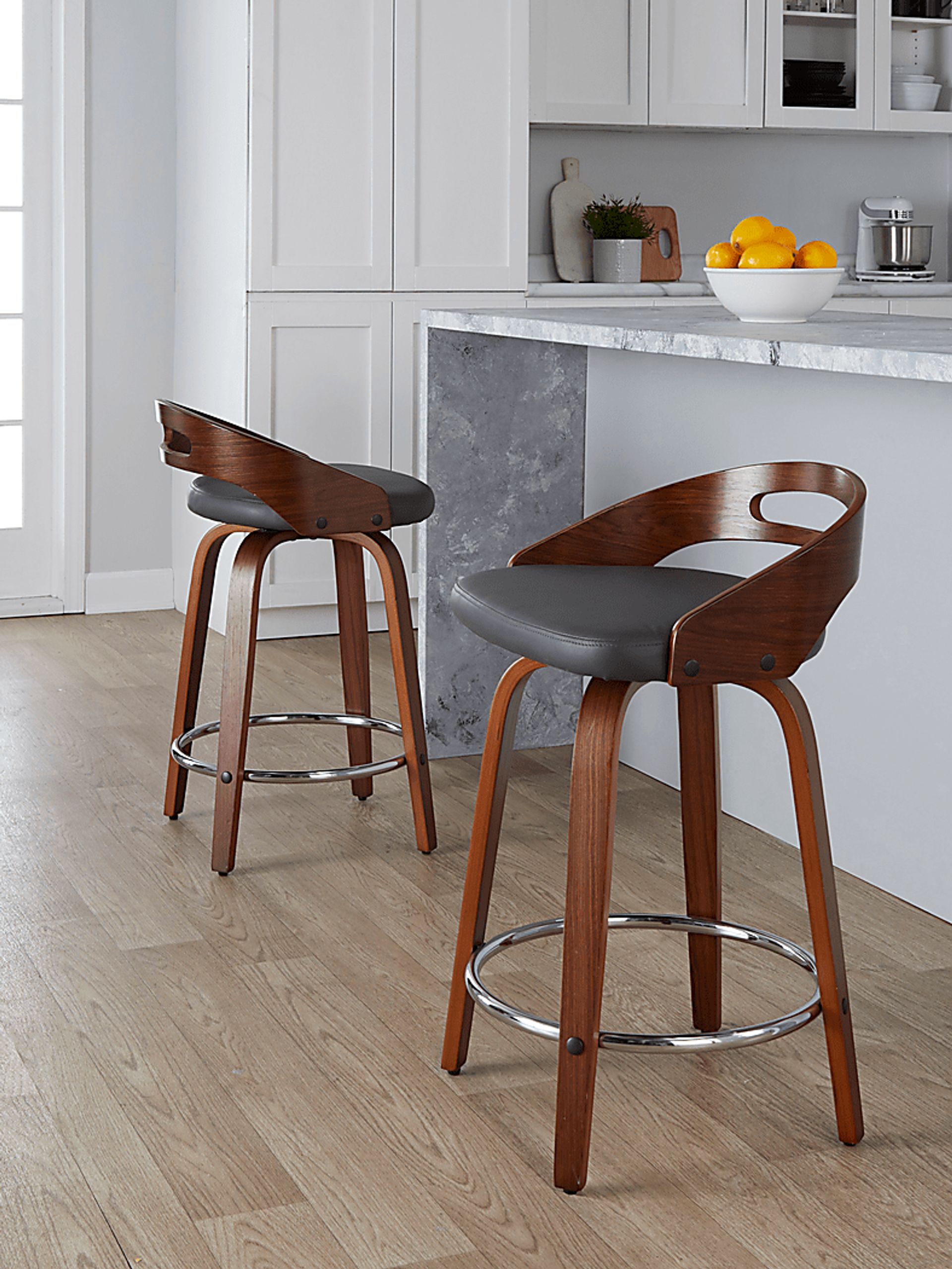Congreve V Gray Swivel Counter Height Stool, Set of 2 - Image 5