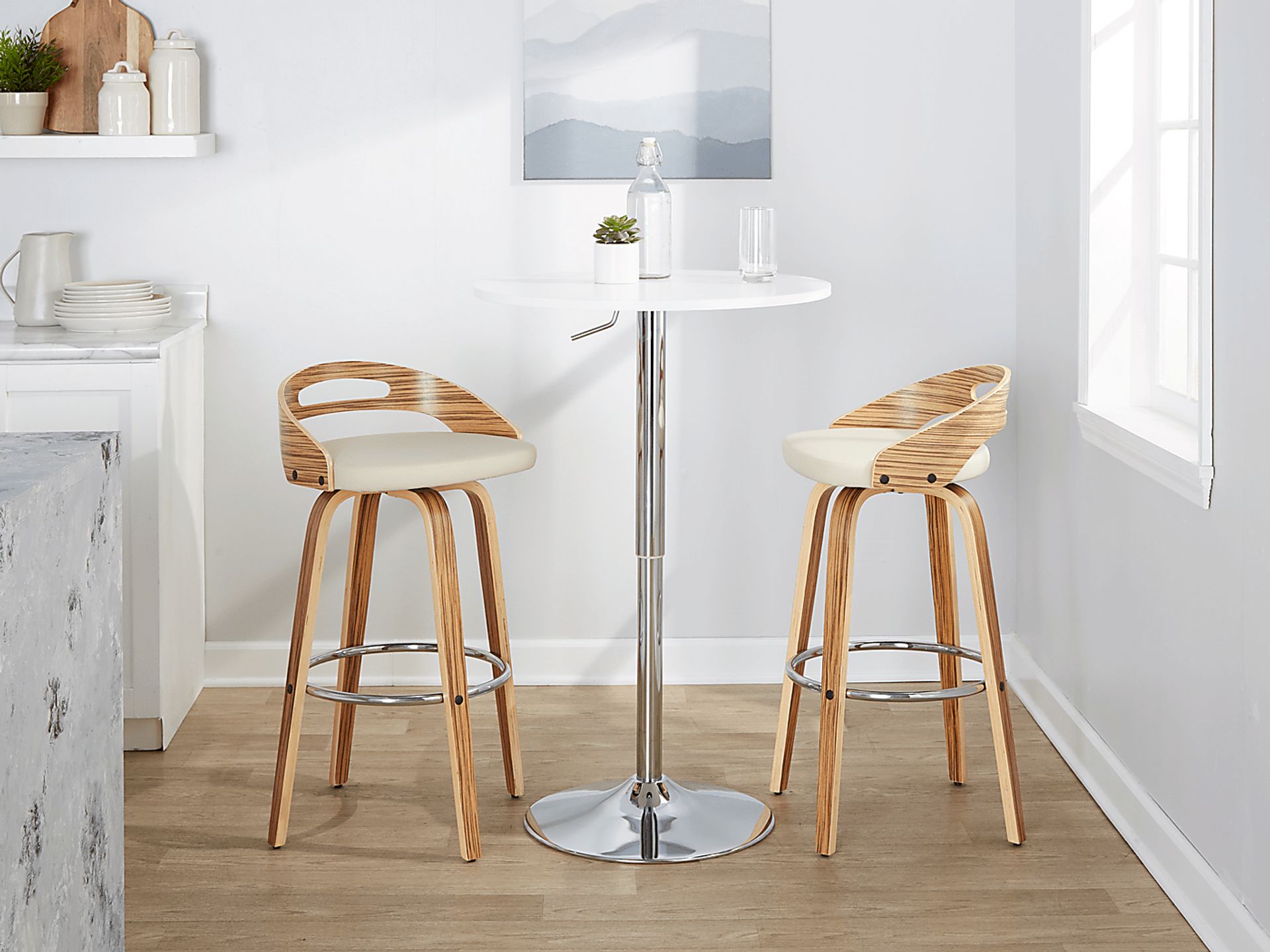 Congreve VI Cream Swivel Barstool, Set of 2 - Image 3