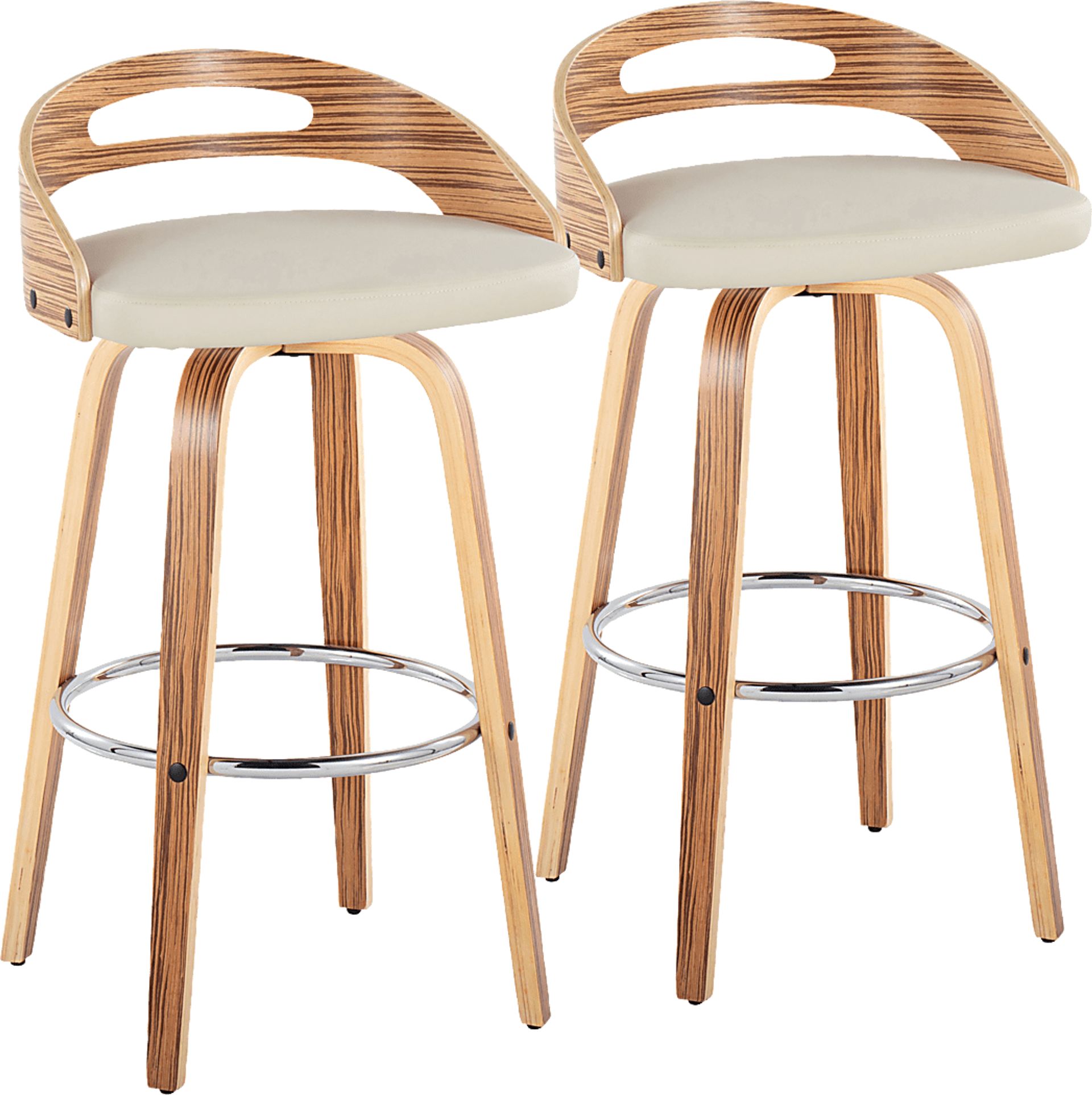 Congreve VI Cream Swivel Barstool, Set of 2 - Image 1