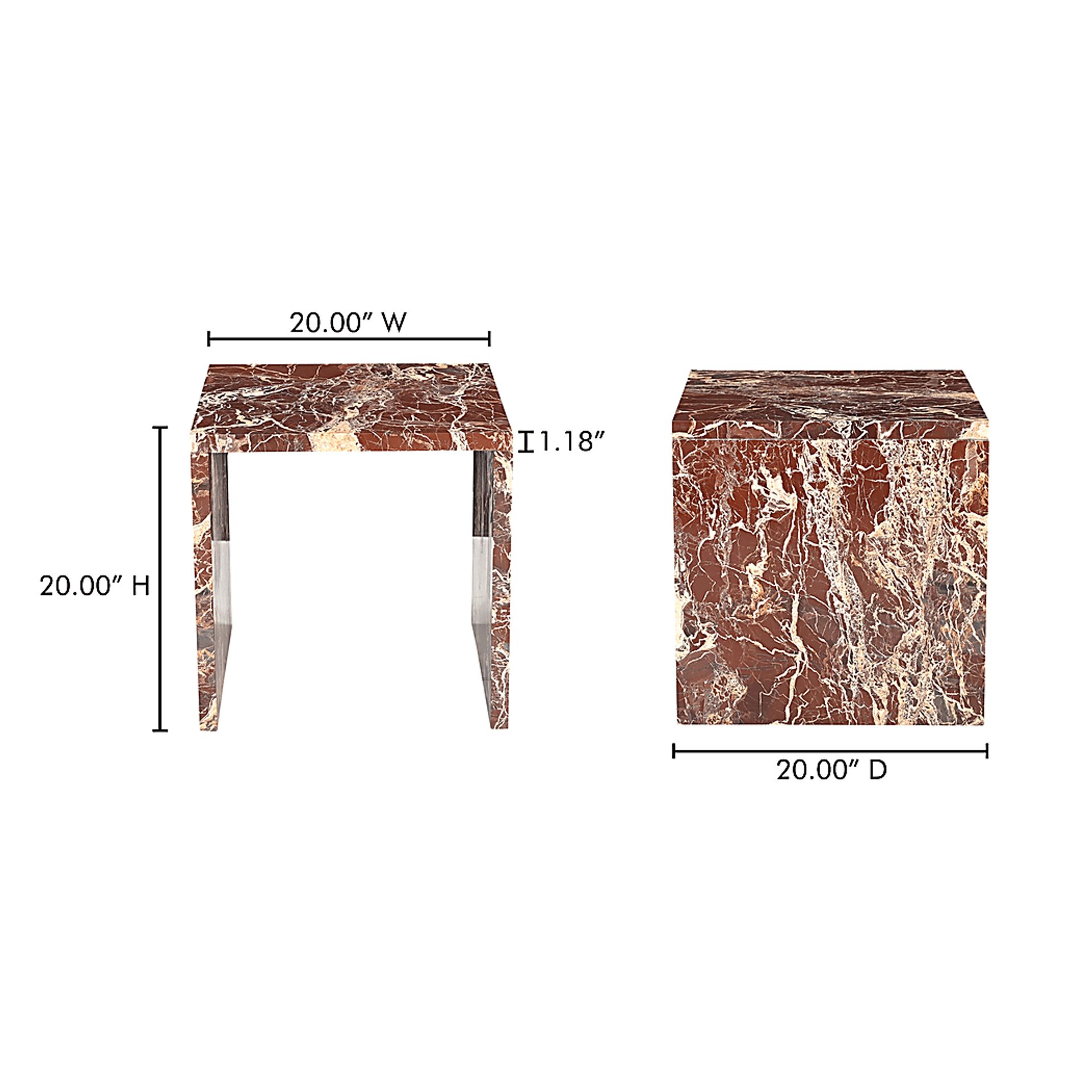 Conii Red Accent Table - Image 3