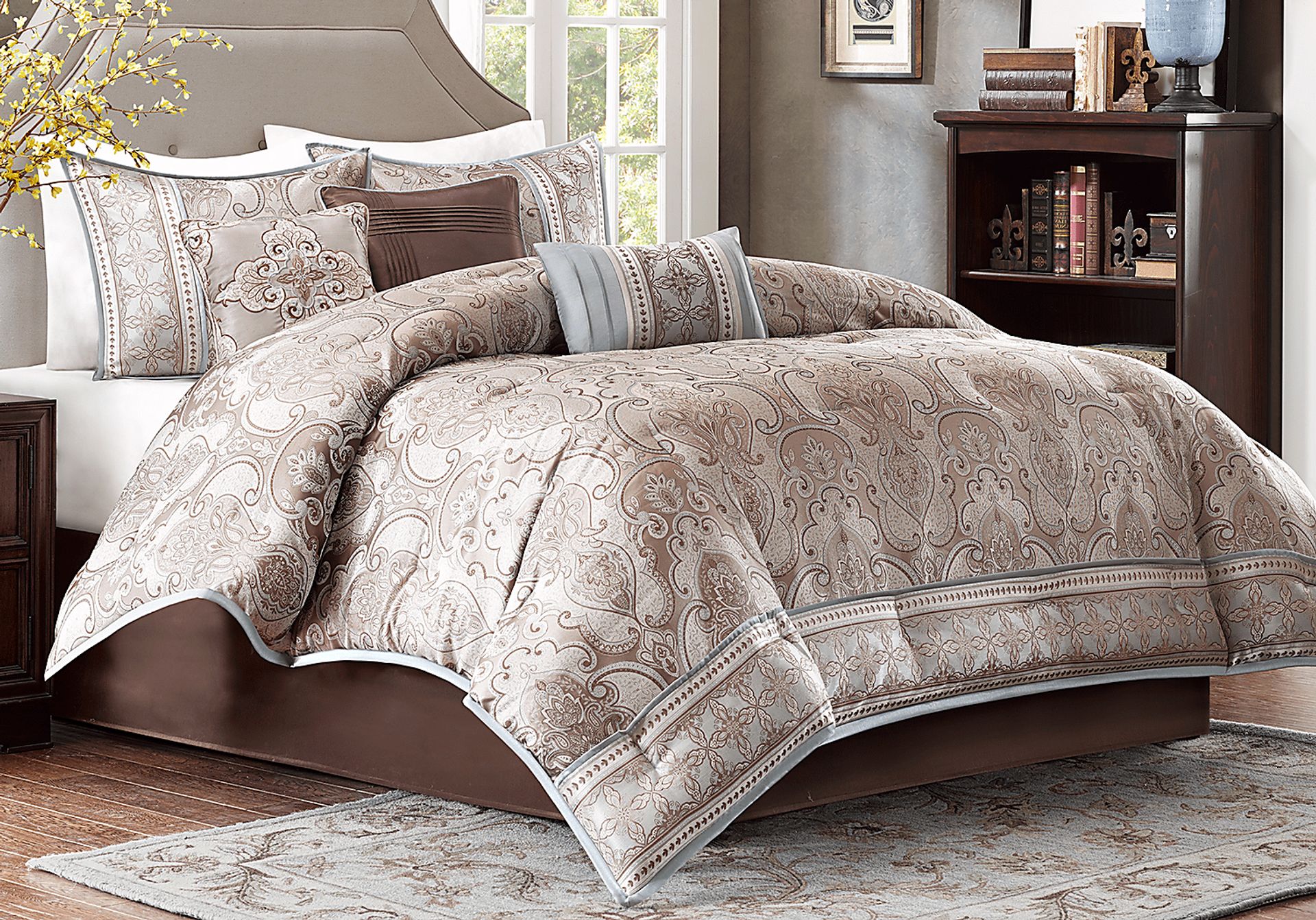 Conley Blue 7 Pc King Comforter Set - Image 1