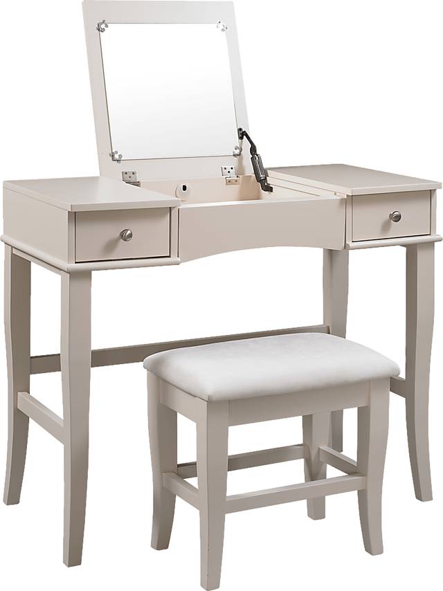 Connie Mae Vanity, Mirror and Stool Set - Thumbnail - Image 1