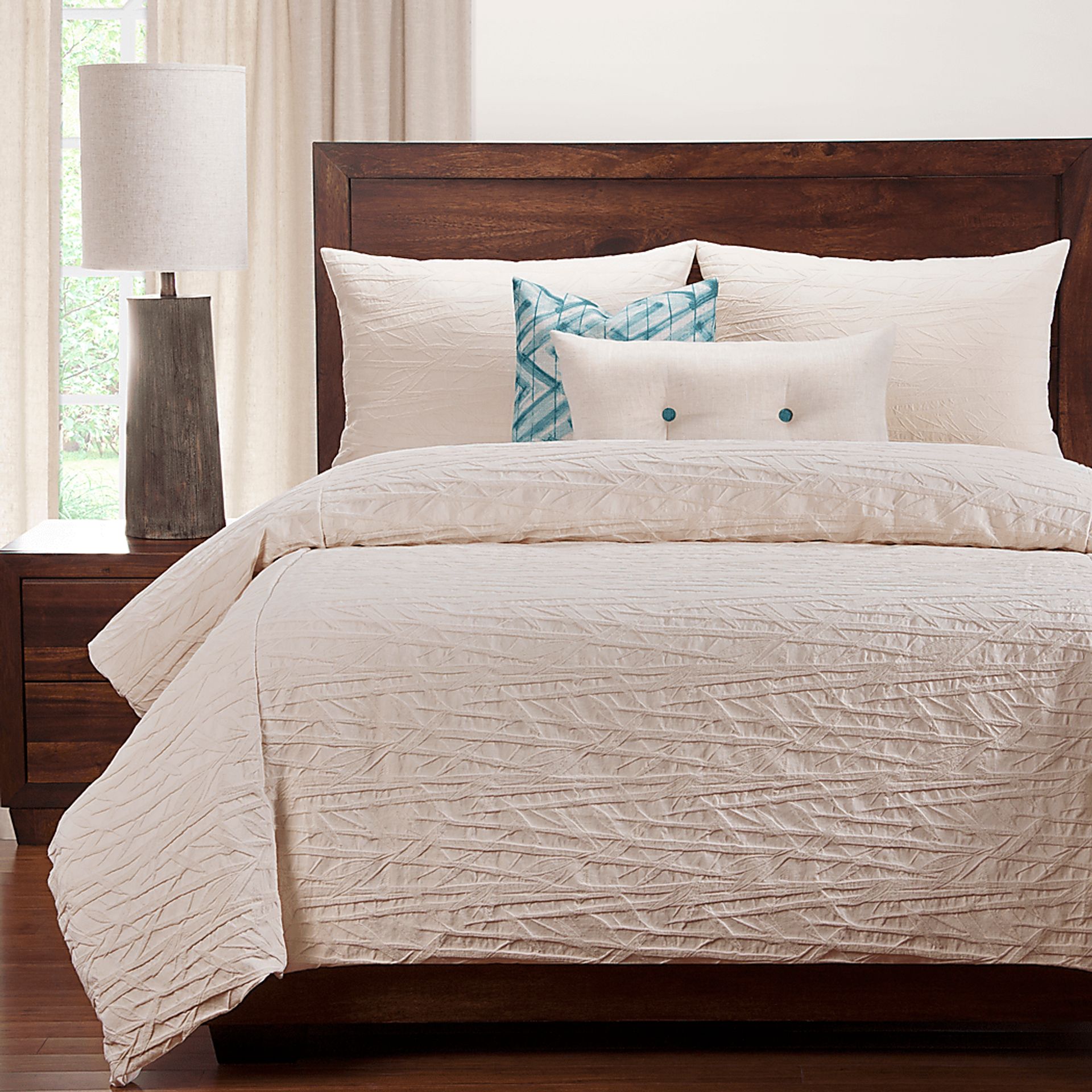 Connie Off-White 6 Pc King Duvet Set - Image 1