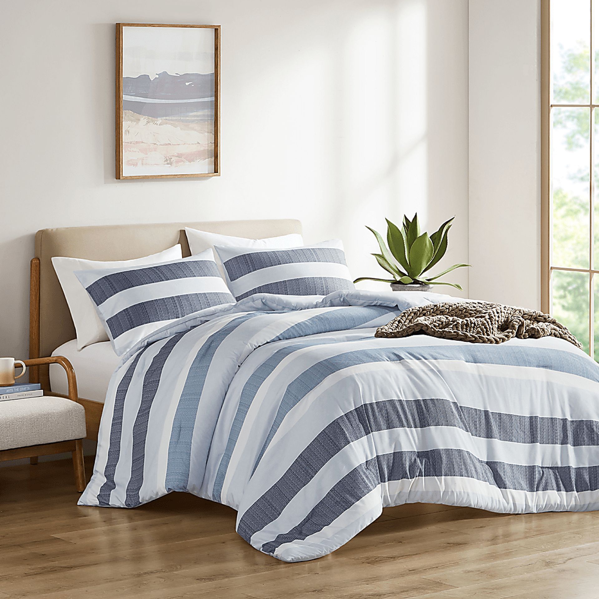 Connollya Blue Full/Queen 3 Pc Comforter Set - Image 3