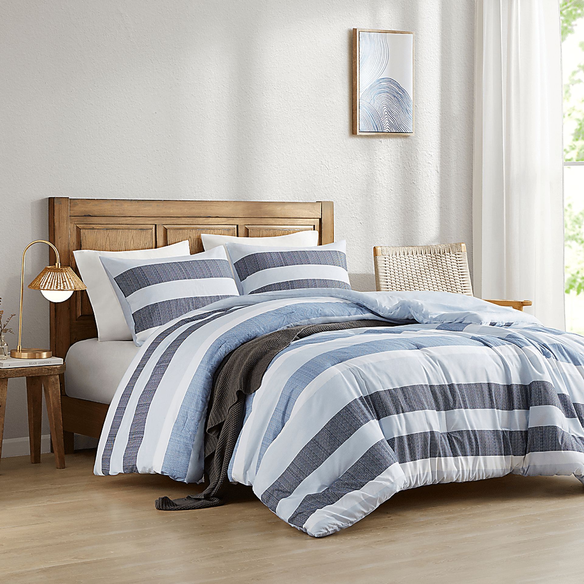 Connollya Blue Full/Queen 3 Pc Comforter Set - Image 4