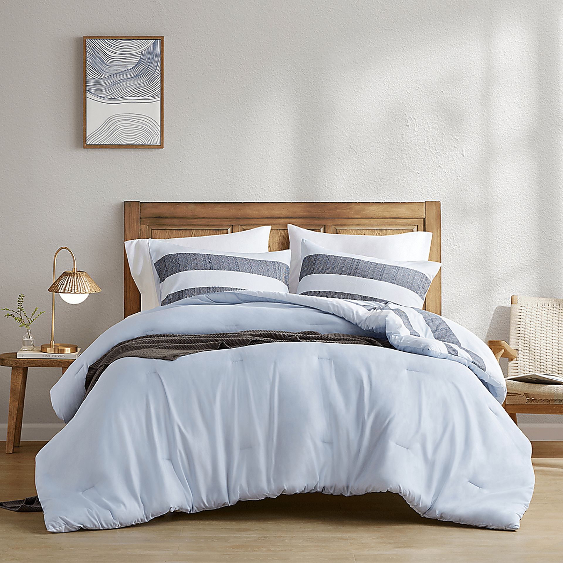 Connollya Blue Full/Queen 3 Pc Comforter Set - Image 7
