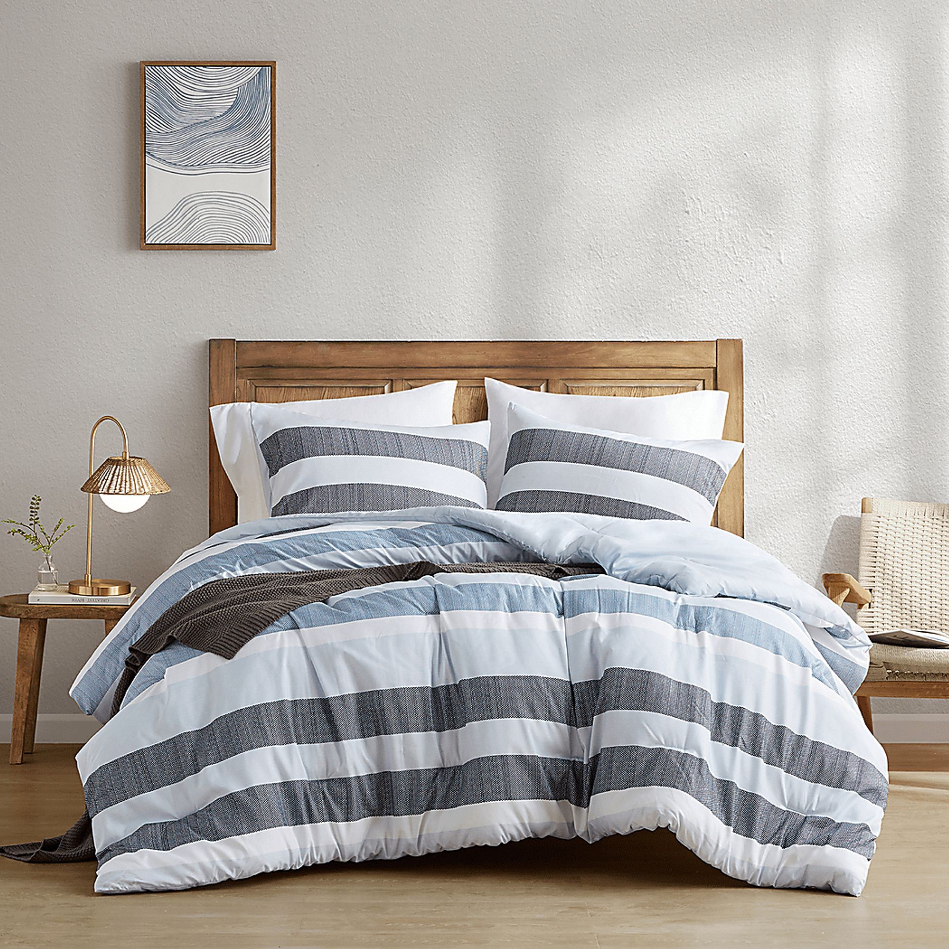 Connollya Blue Full/Queen 3 Pc Comforter Set - Image 9