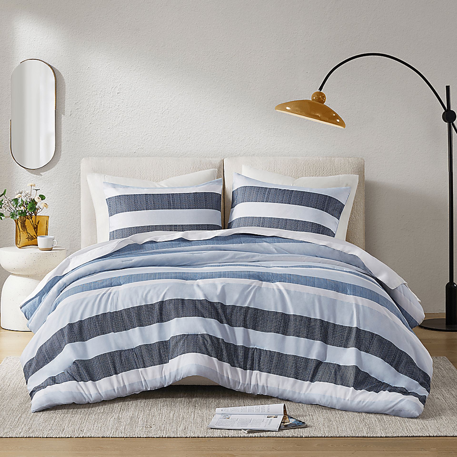 Connollya Blue Full/Queen 3 Pc Comforter Set - Image 1