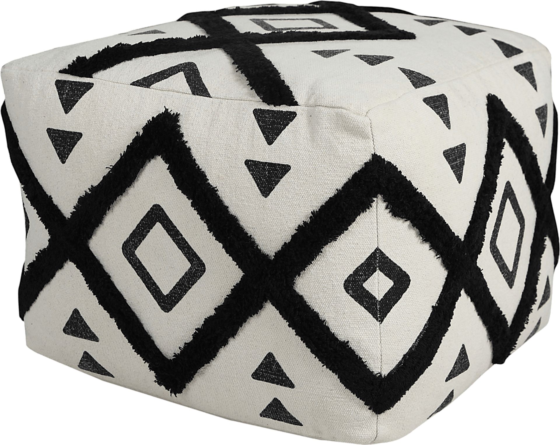 Conseld Black/White Pouf - Image 6
