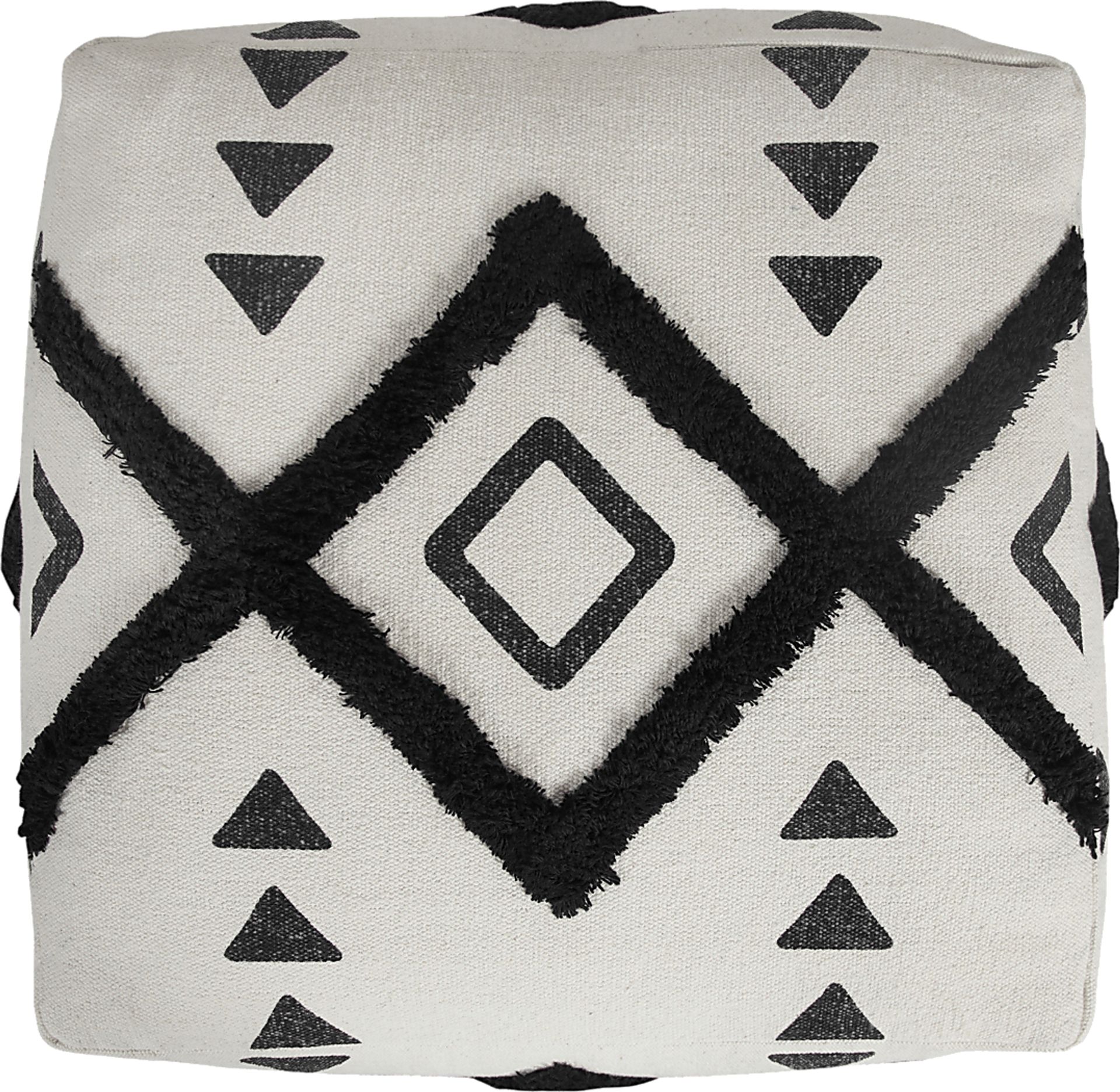 Conseld Black/White Pouf - Image 7