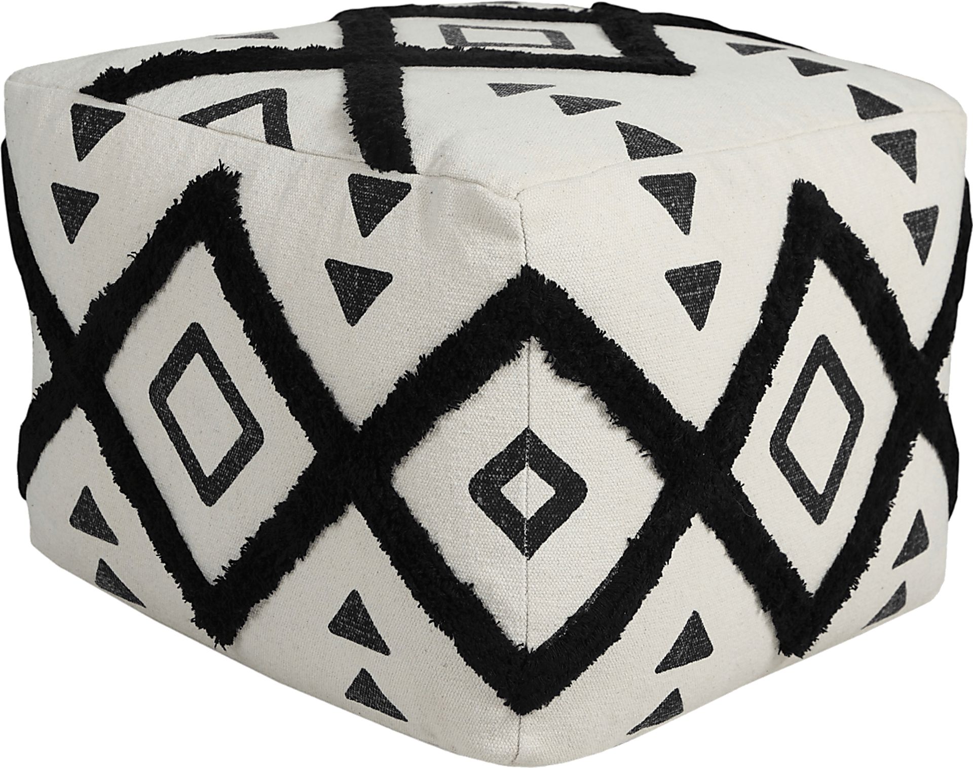Conseld Black/White Pouf - Image 8