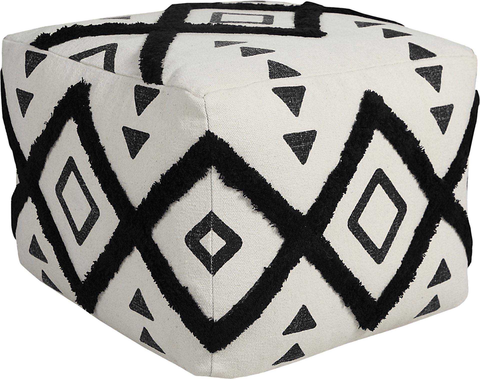 Conseld Black/White Pouf - Image 1