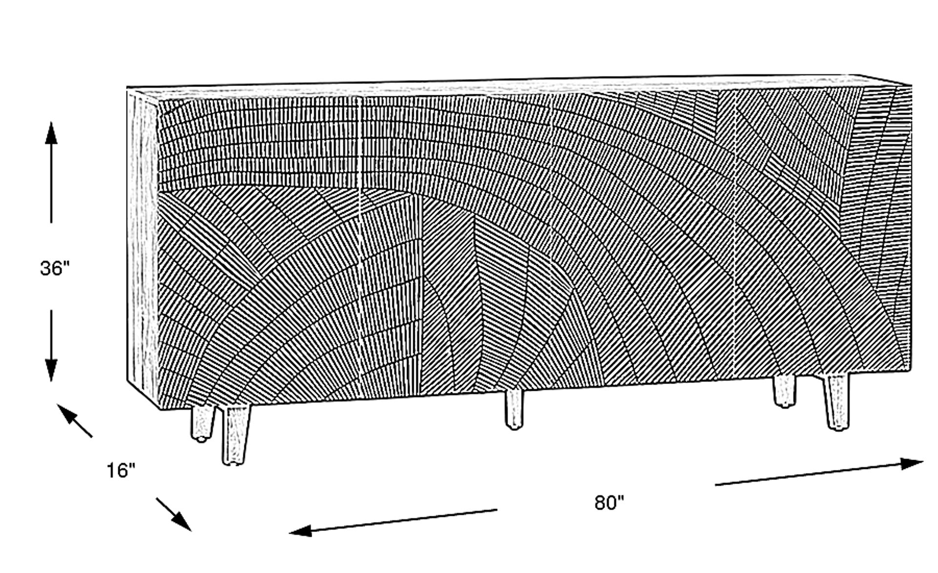 Dimension Image. Please refer to the Dimension Tab on this page for dimension details.