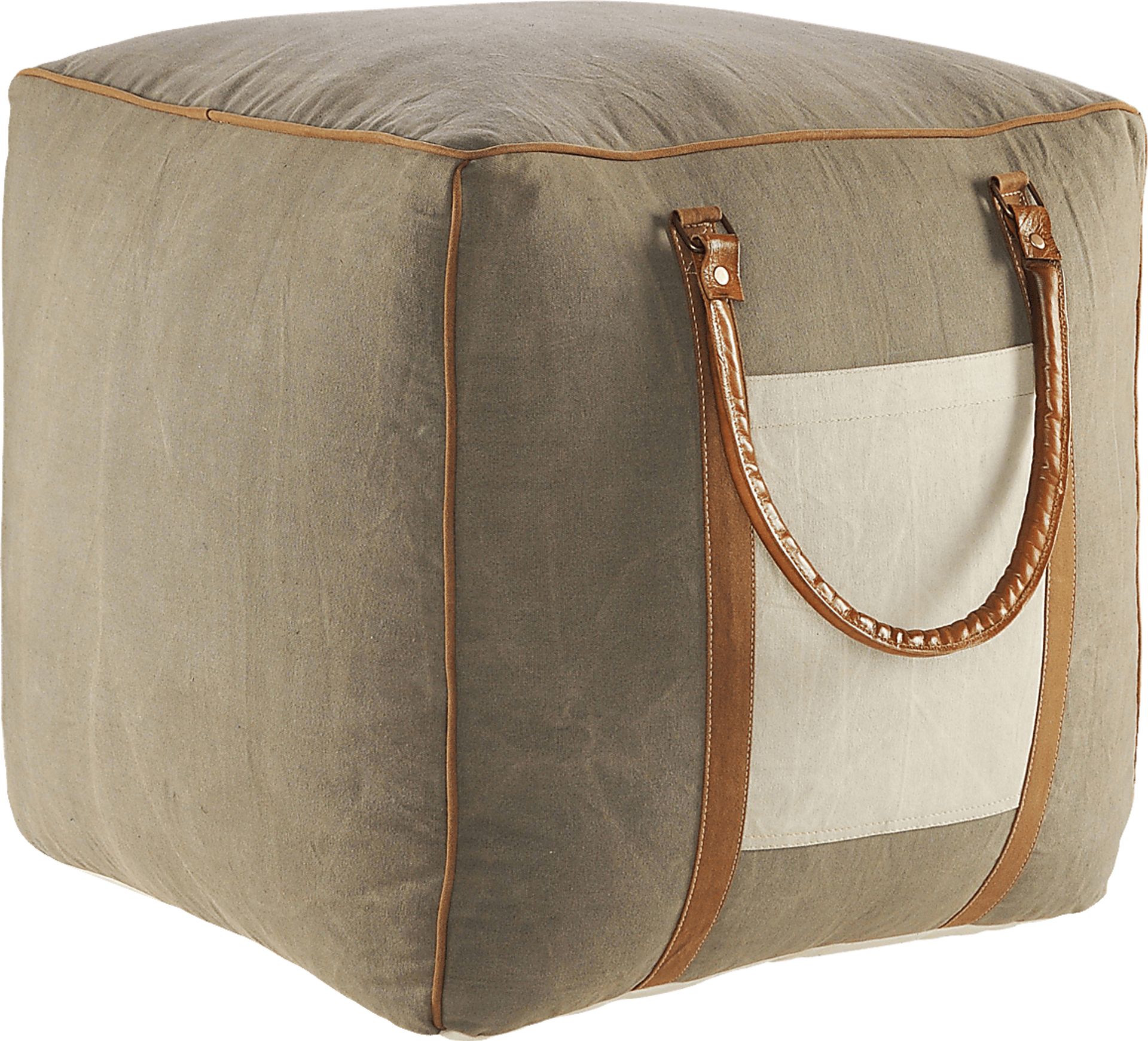 Constella Gray/Brown Pouf - Image 3