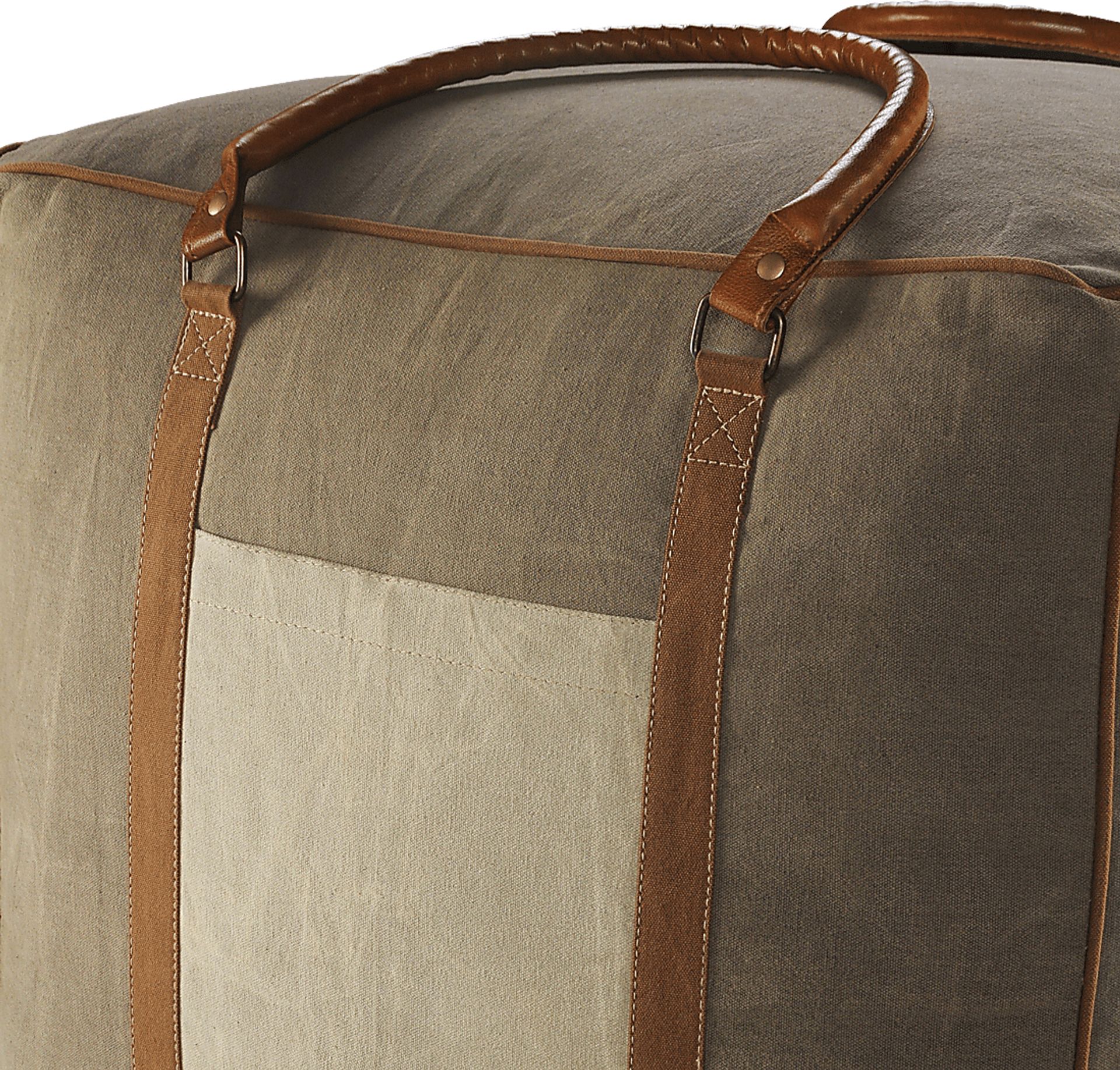 Constella Gray/Brown Pouf - Image 7