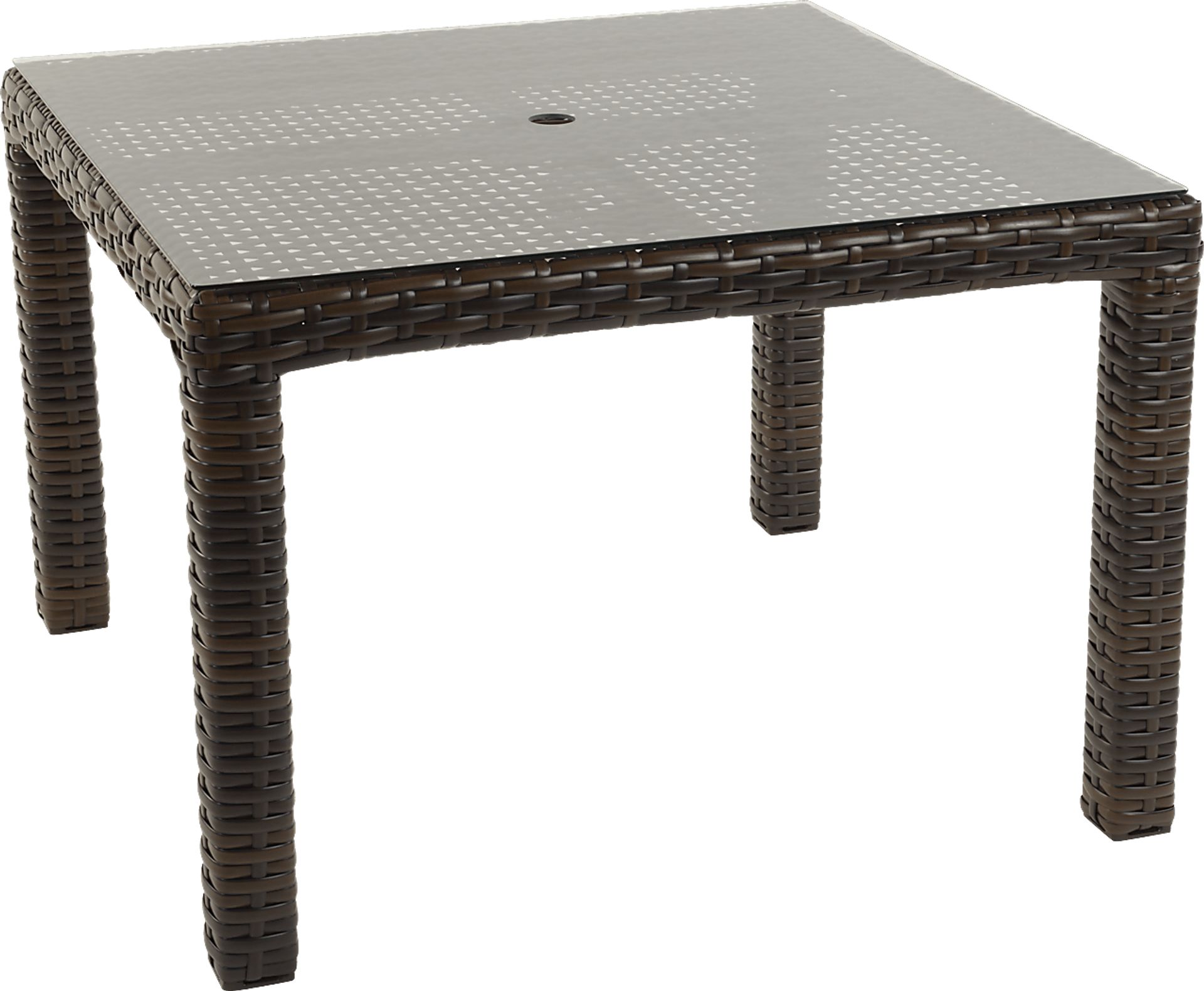 Contempo Walnut Wicker Square Outdoor Dining Table - Image 1