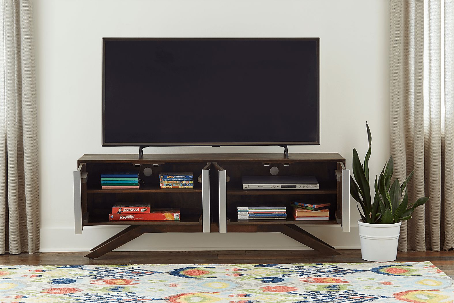 ＣＯＮＶＥＮＴＯ　ＬＯＵＮＧＥ Convento Brown Dark Wood 59 in. Console | Rooms to Go