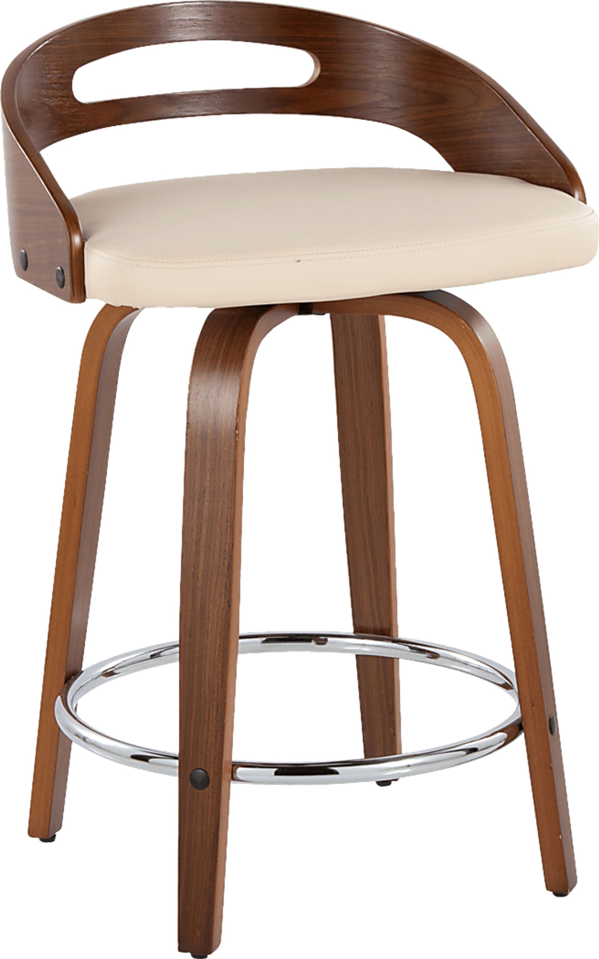 Convreve V Cream Swivel Counter Height Stool, Set of 2 - Image 6