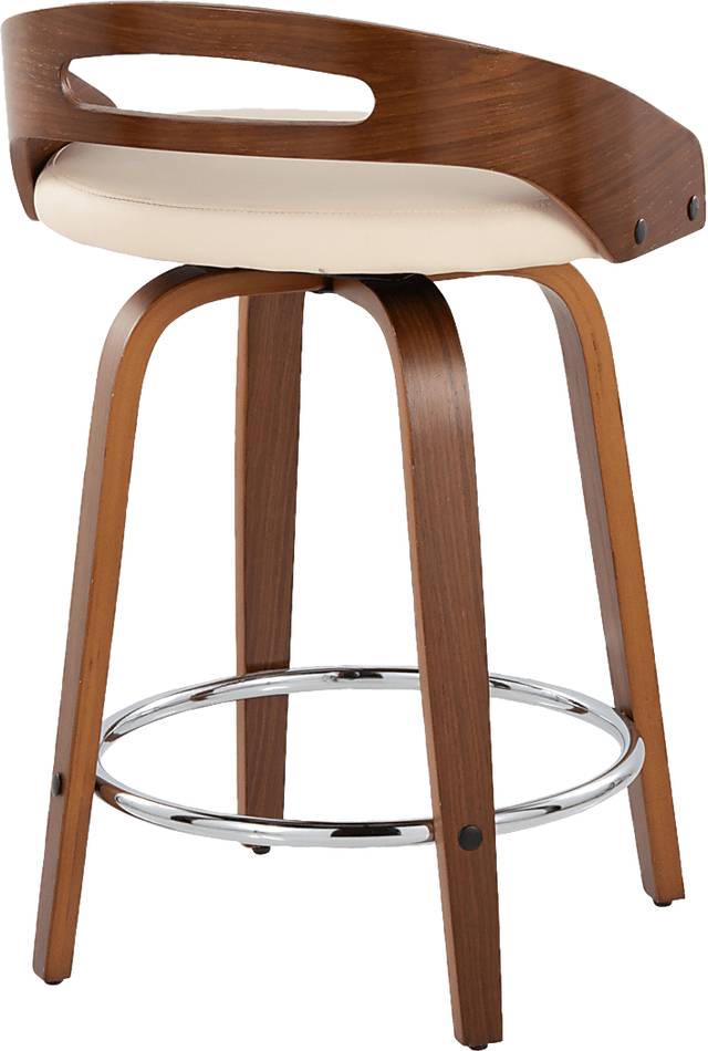 Convreve V Cream Swivel Counter Height Stool, Set of 2 - Thumbnail - Image 8