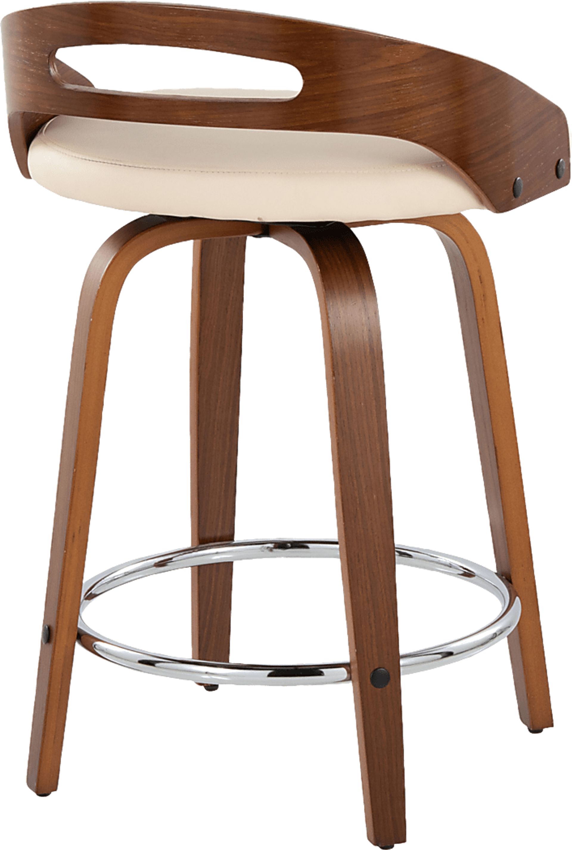 Convreve V Cream Swivel Counter Height Stool, Set of 2 - Image 8