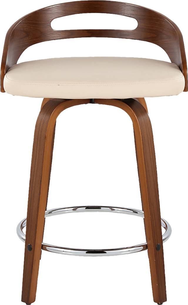 Convreve V Cream Swivel Counter Height Stool, Set of 2 - Thumbnail - Image 10